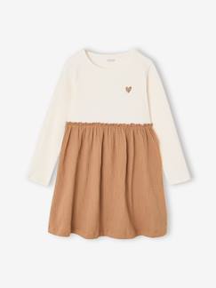 Meisje-2-in-1 jurk met lange mouwen meisjes