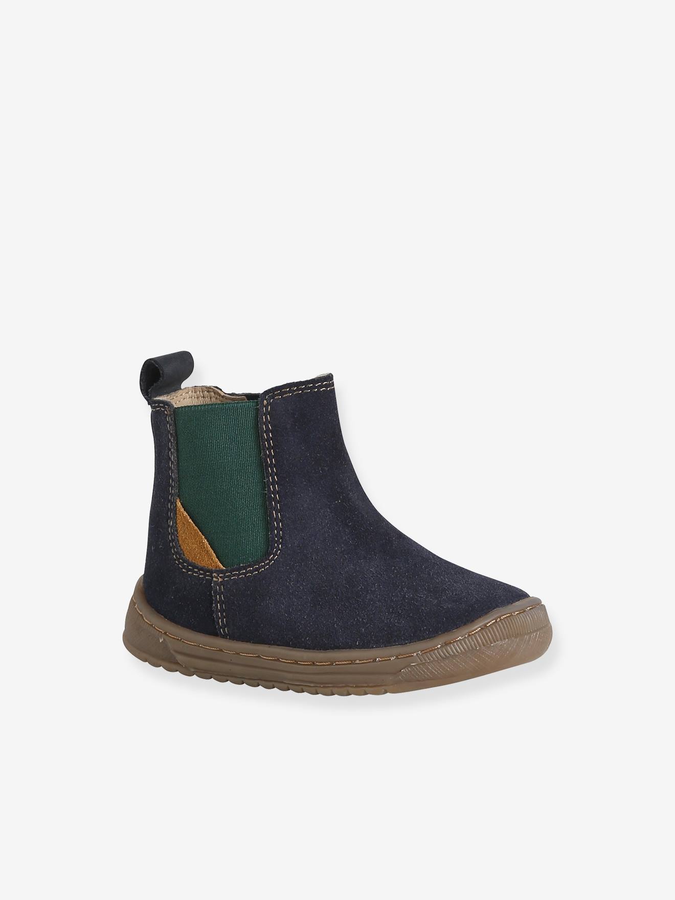 Leren babyboots eerste stapjes marineblauw