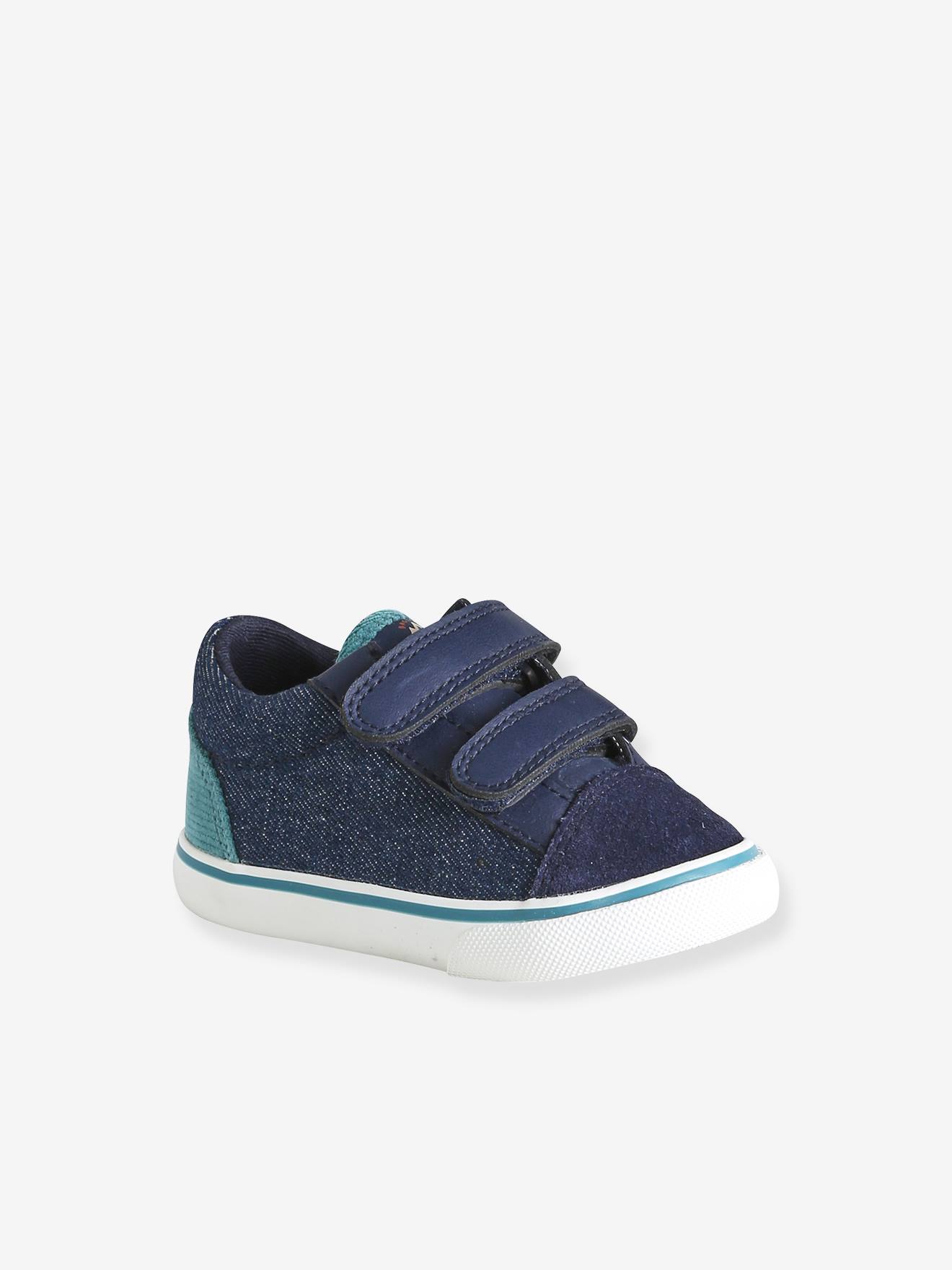 Baby sneakers met klittenband blauw