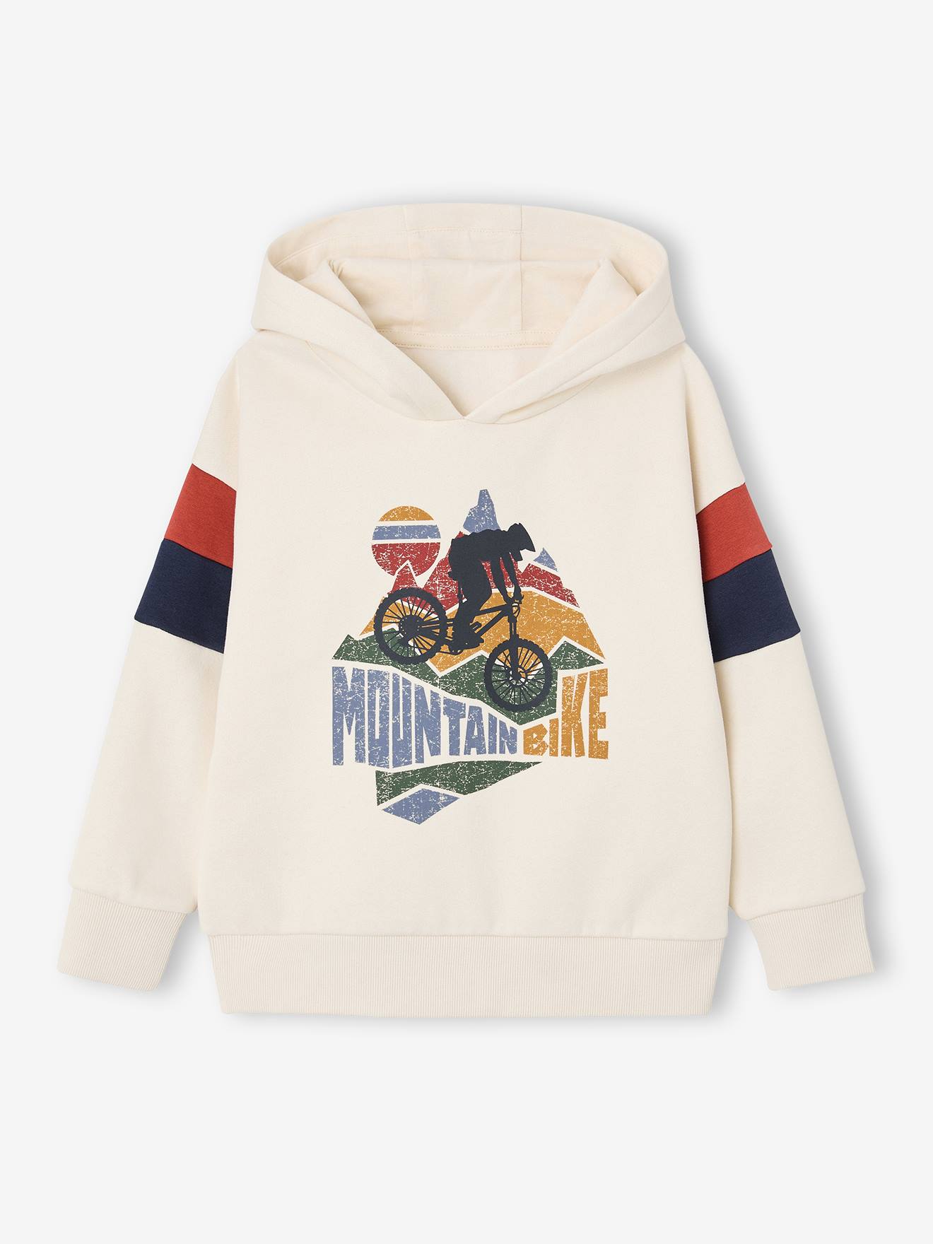 Sweater met capuchon met geplaatste print wit