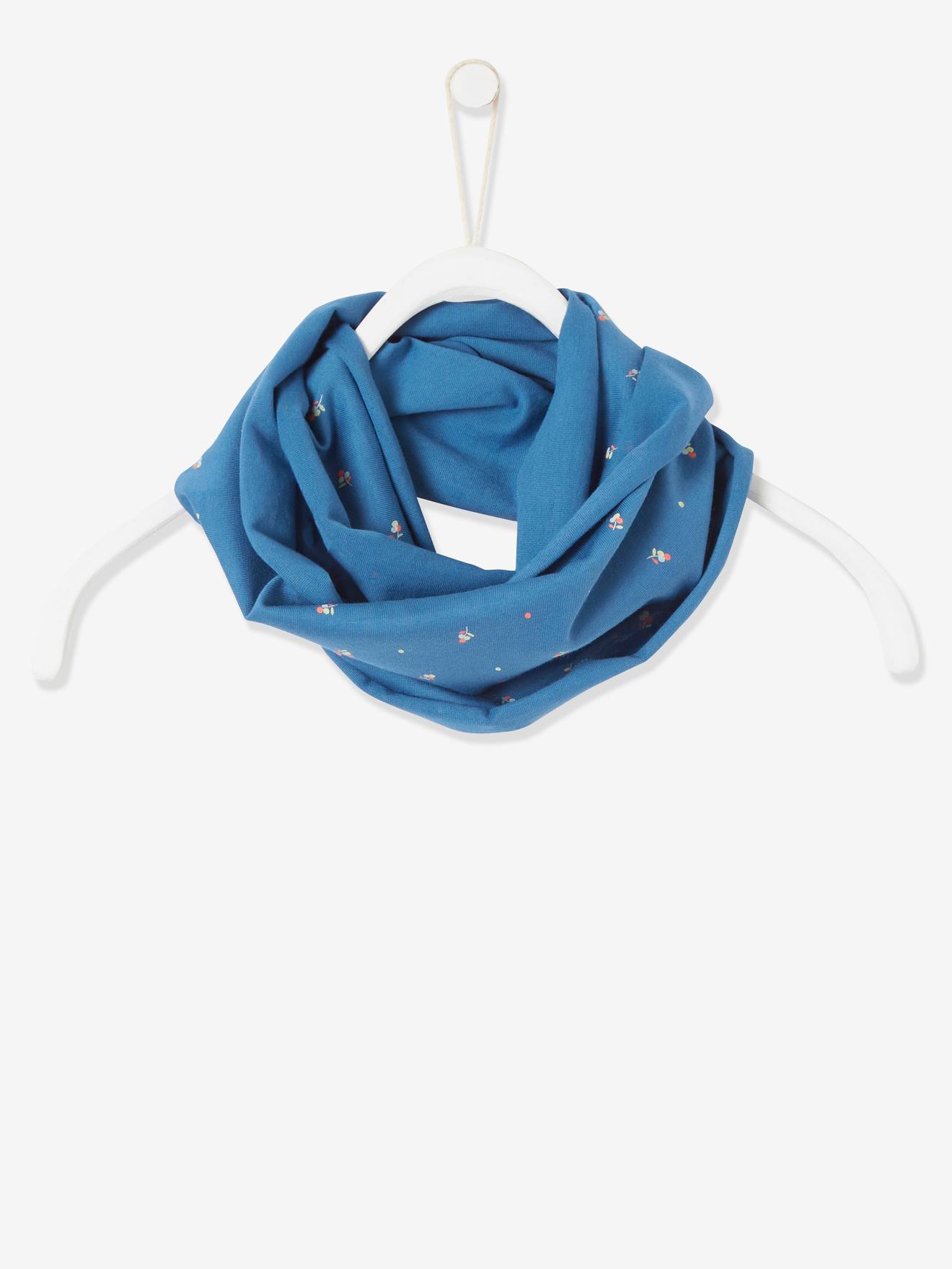 Meisjessnood met print leisteenblauw met print