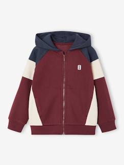 Jongens-Sport collectie-Sweater met rits jongen met capuchon coloblock
