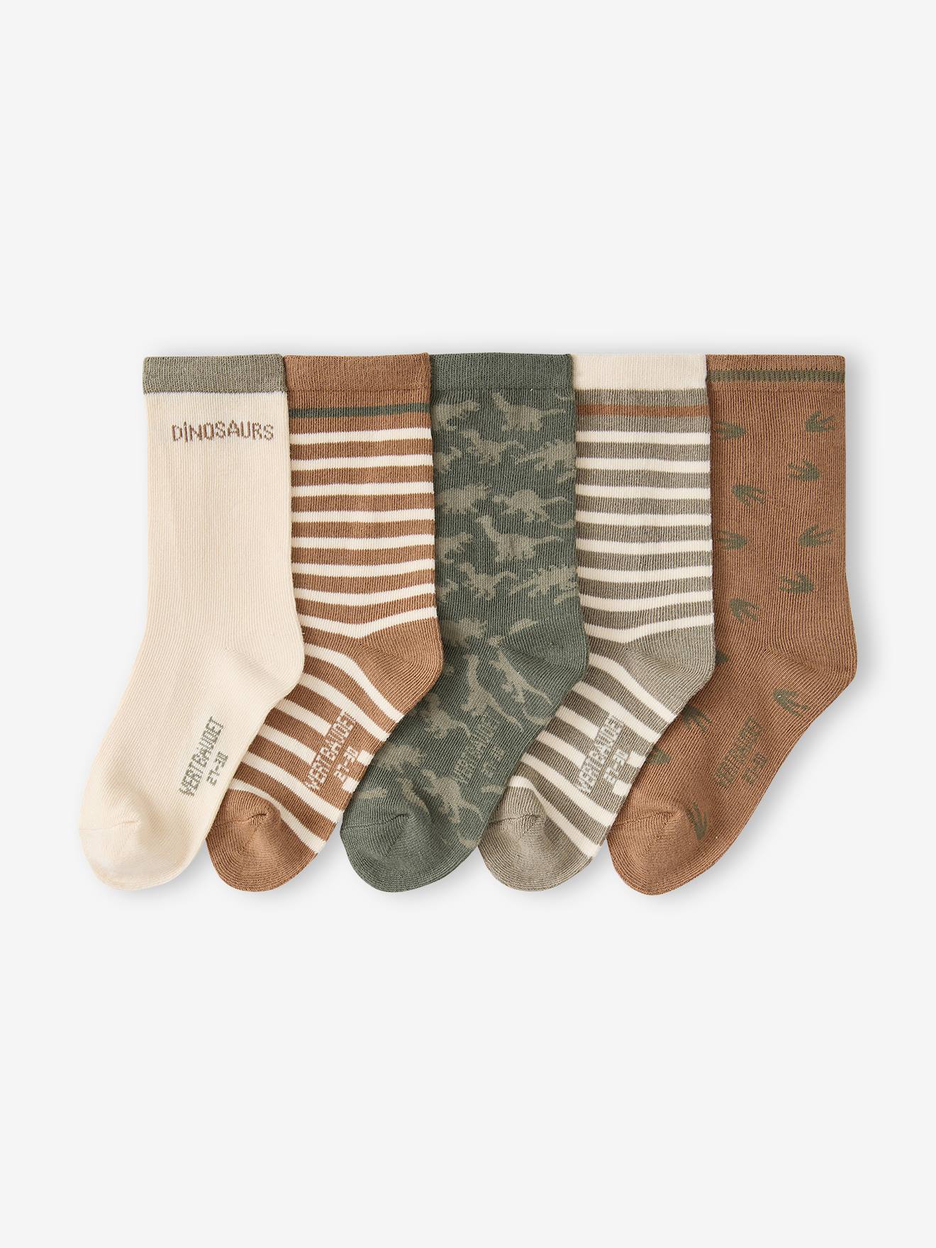 Set van 5 jongenssokken beige