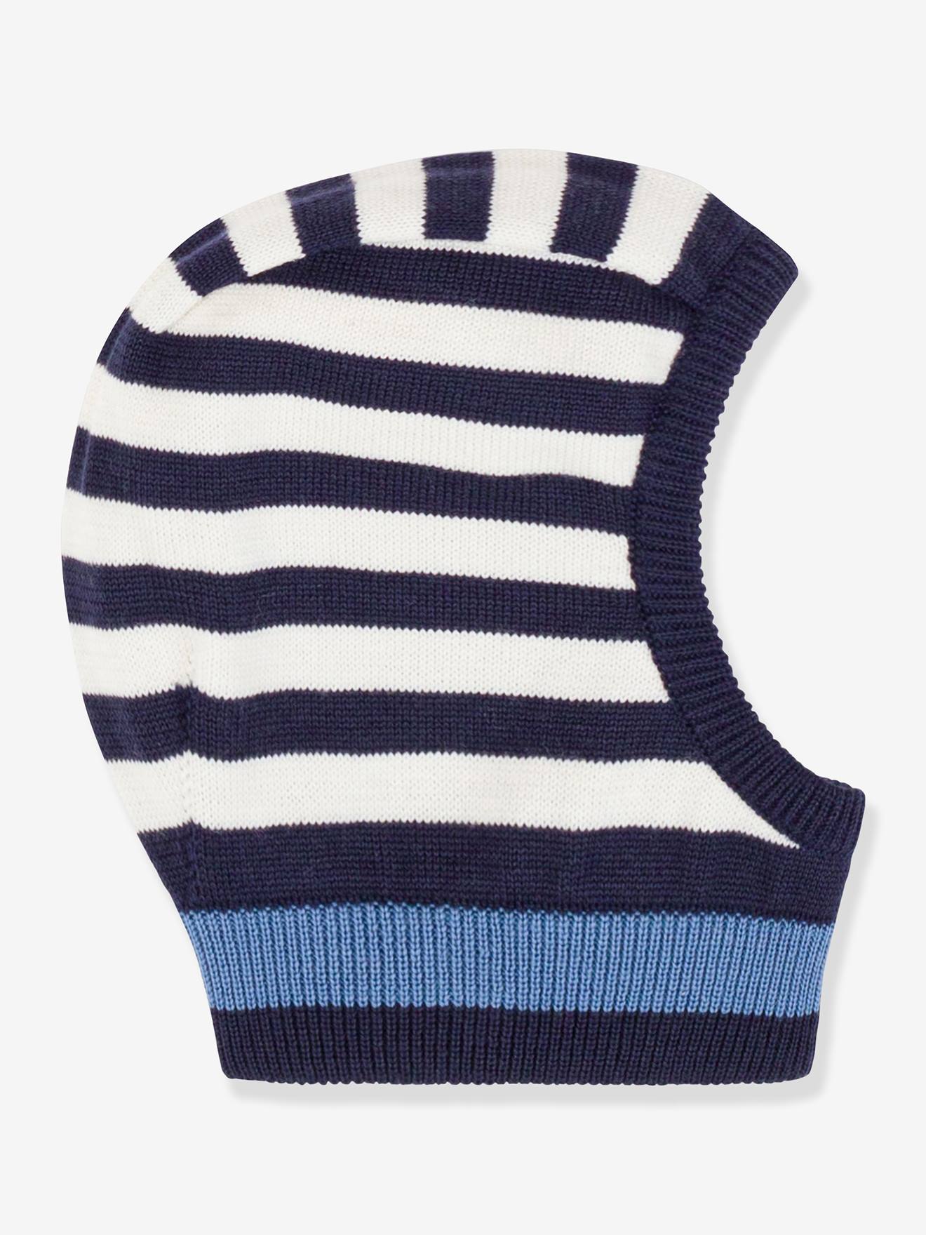 Babybivakmuts met strepen PETIT BATEAU marineblauw
