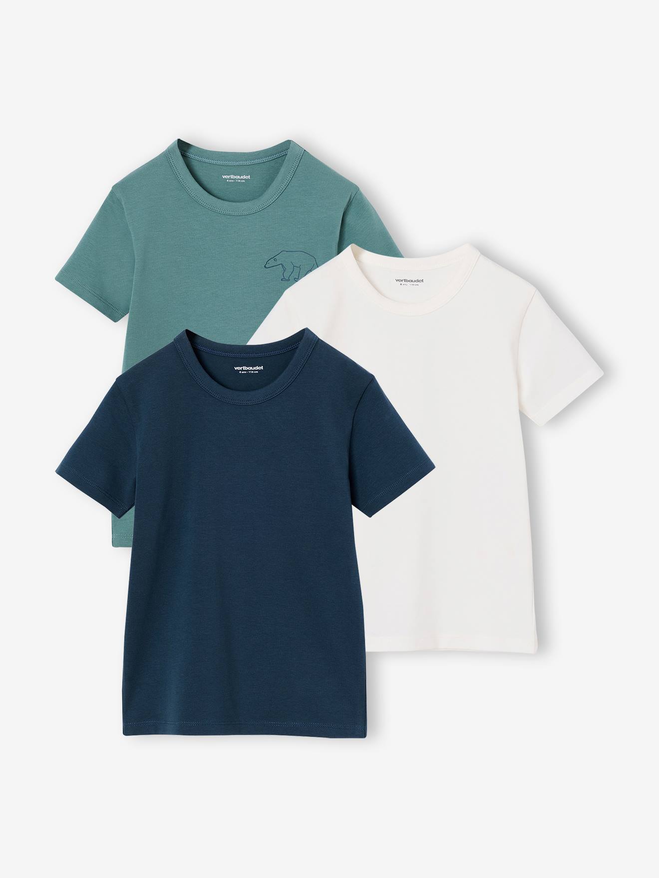 Set van 3 jongens T-shirts met korte mouw nachtblauw