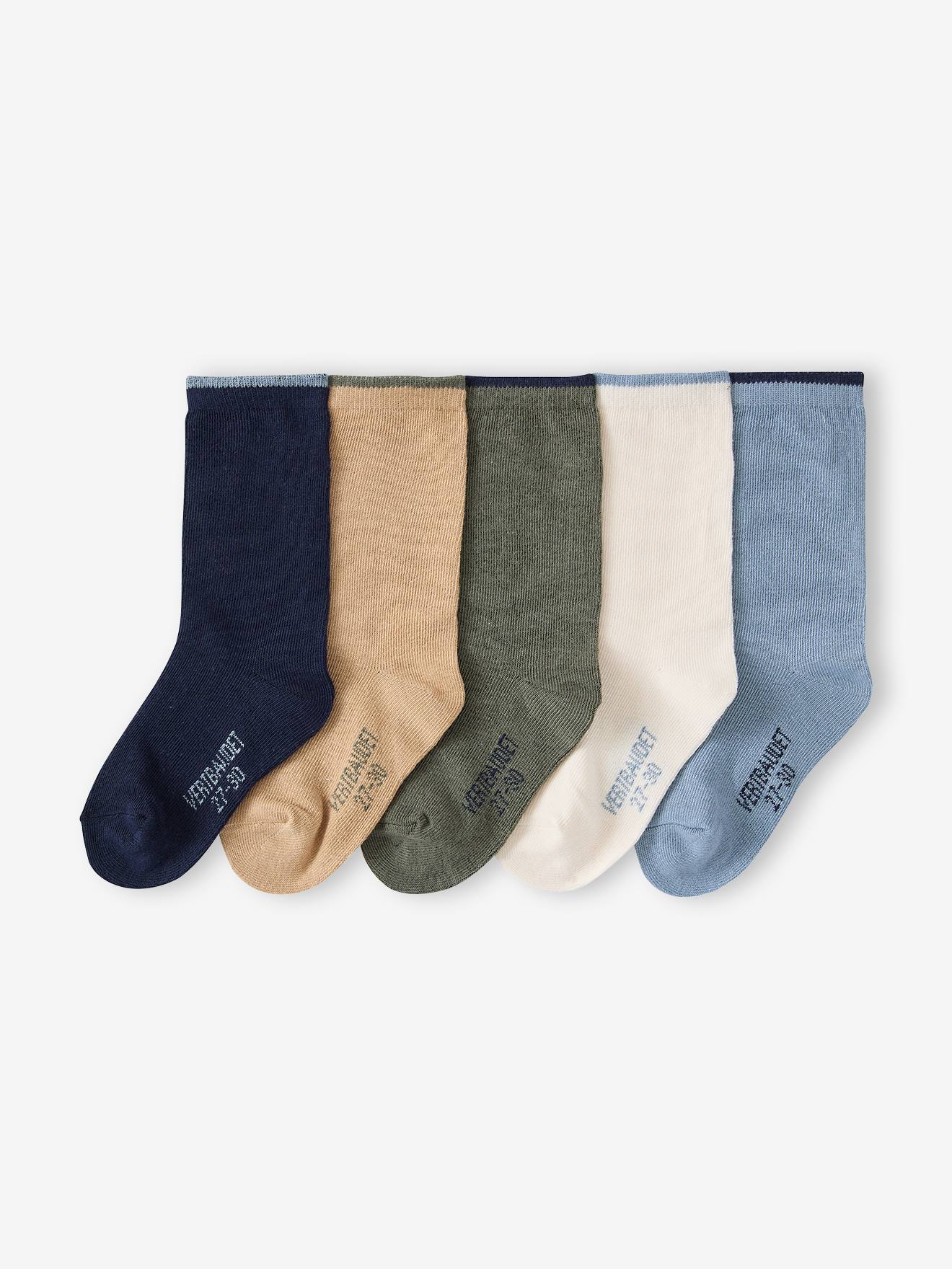 Set van 5 paar jongenssokken Basics beige