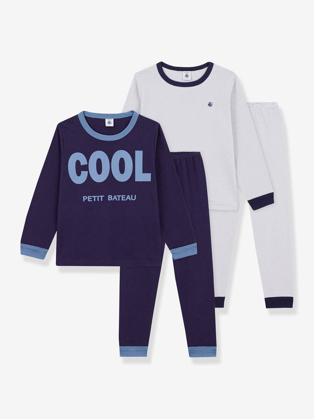 Set van 2 kinderpyjama's PETIT BATEAU marineblauw