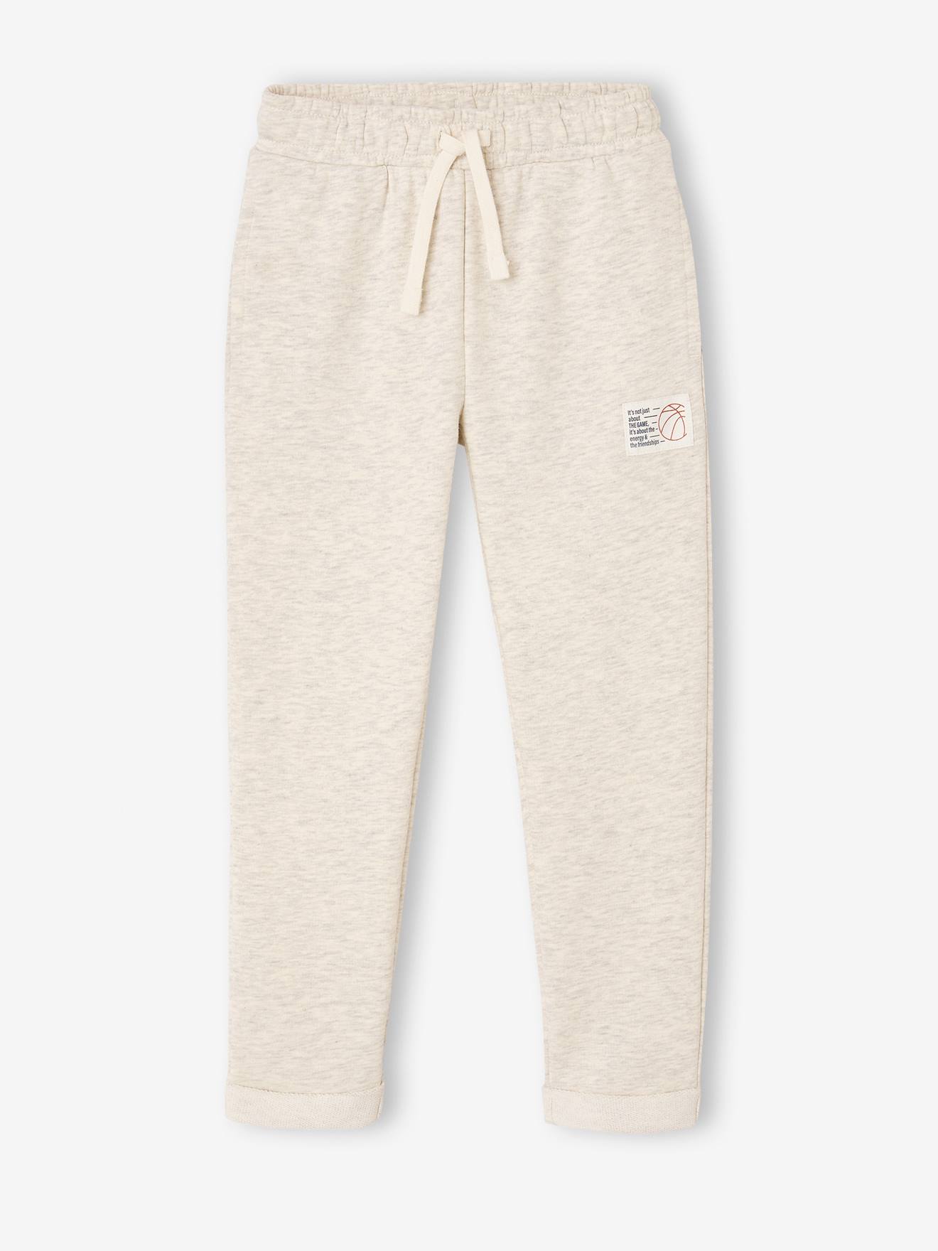 Joggingbroek jongen gemêleerd wit
