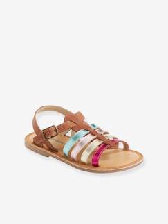 Schoenen-Meisje shoenen 23-38-Sandalen-Lederen meisjessandalen met verschillende bandjes, collectie kleuterschool