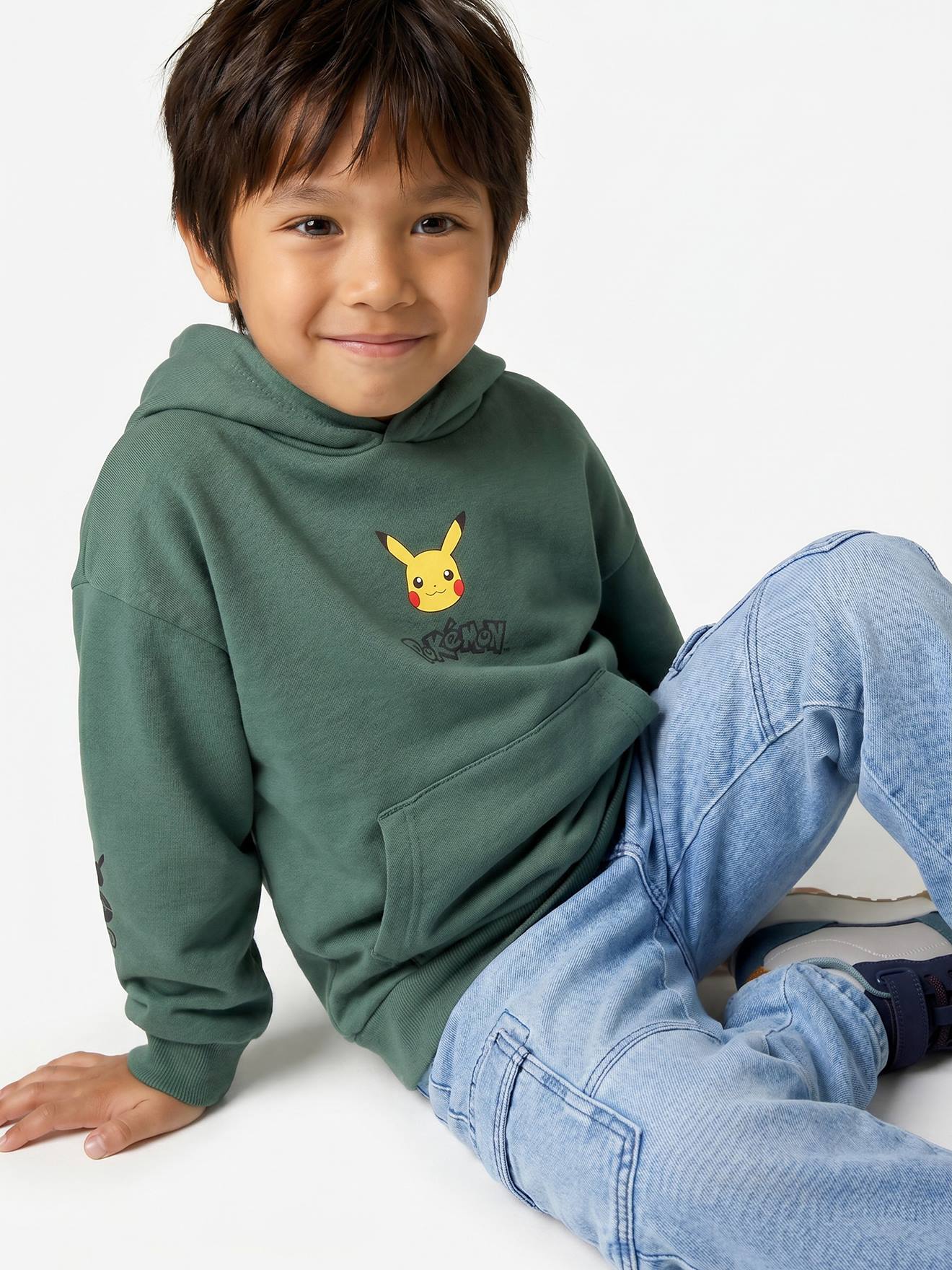 Pikachu hoodie voor jongens groen