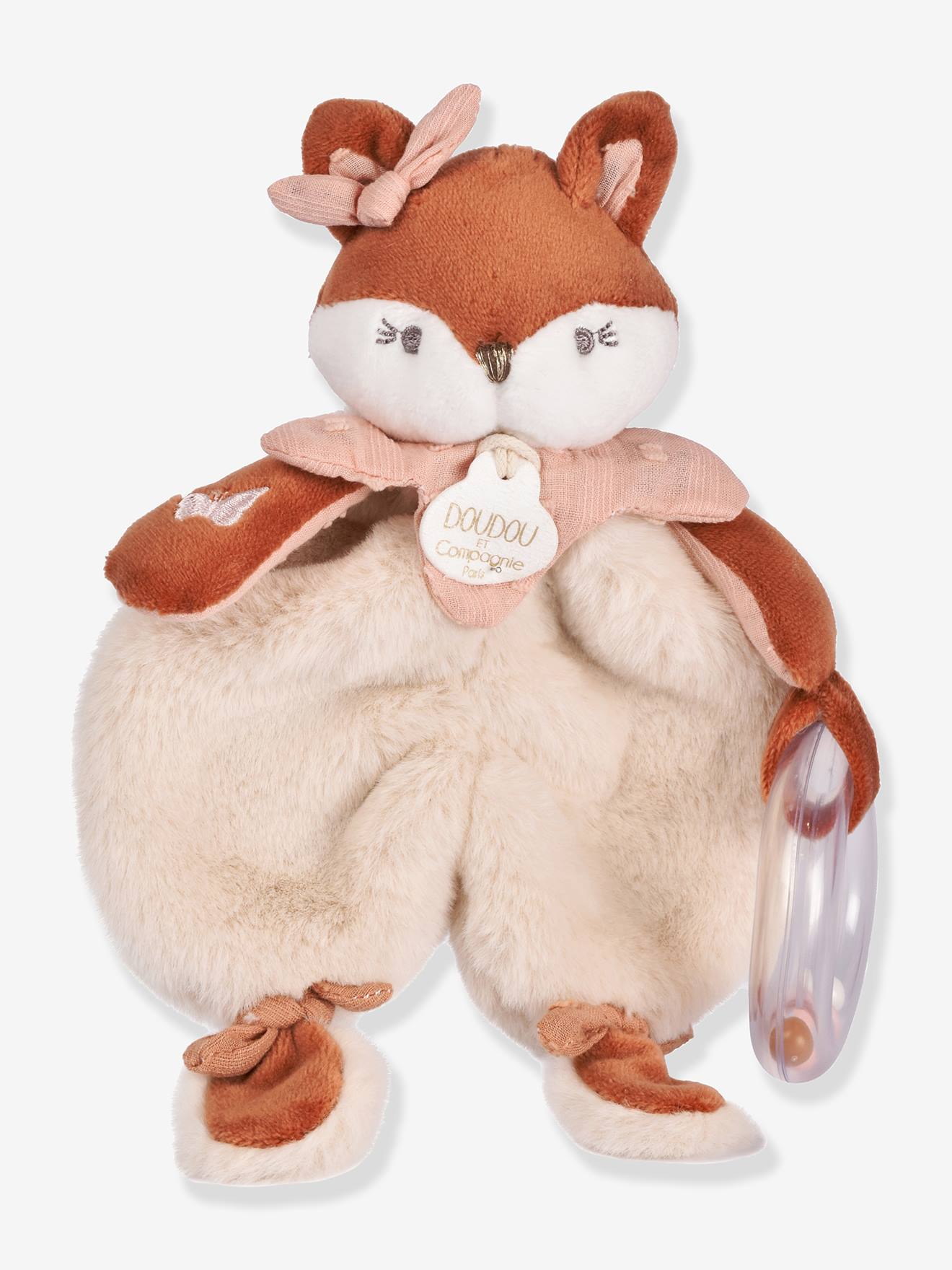 Mina vos knuffelrammelaar bruin