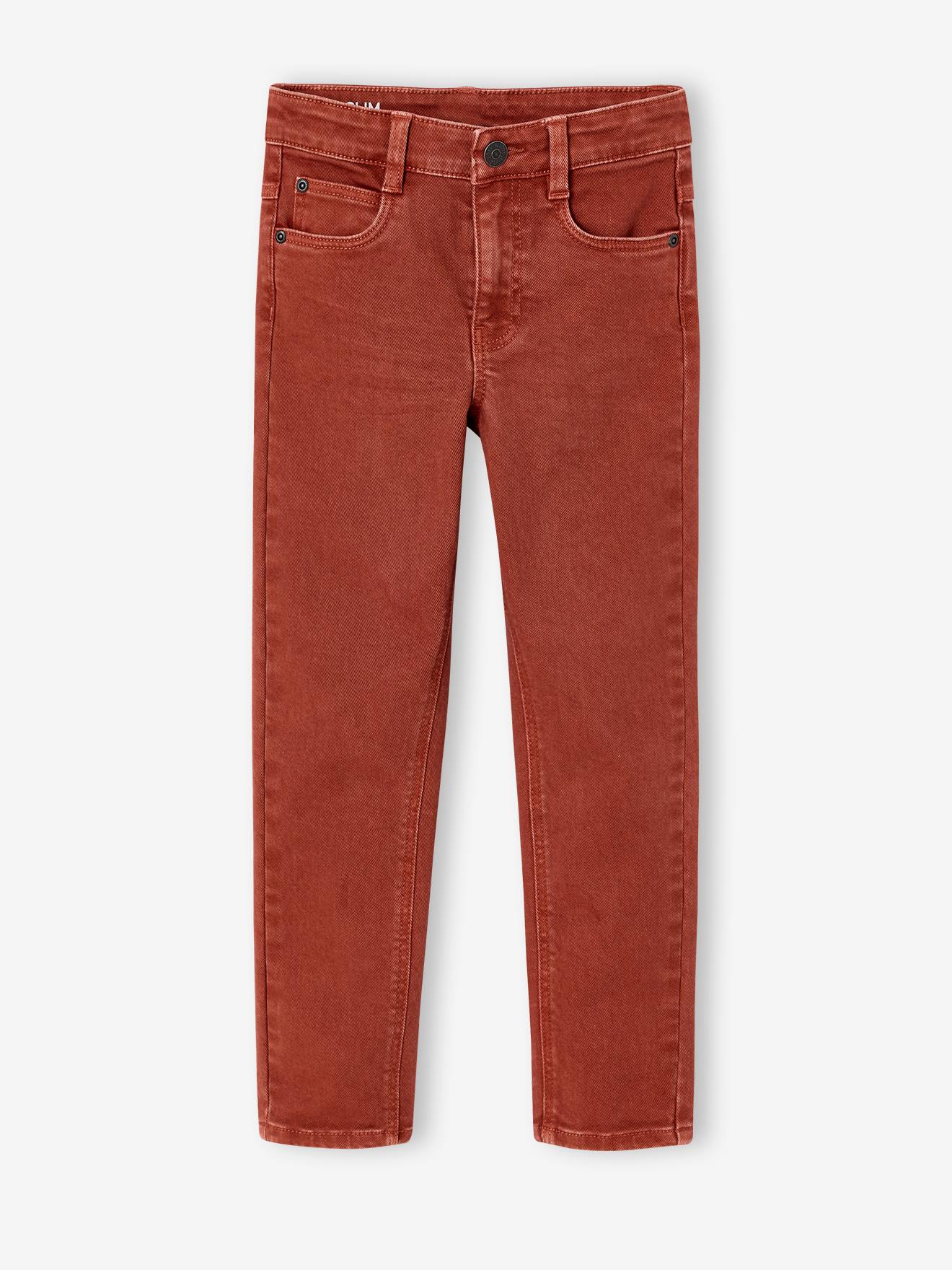 Gekleurde slim fit MorphologiK MEDIUM jongens roest