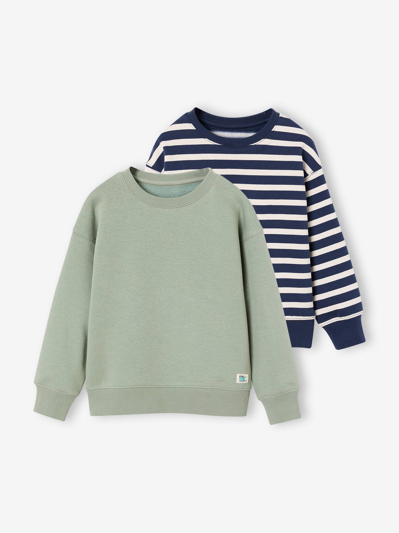 Set van 2 jongenssweatshirts saliegroen