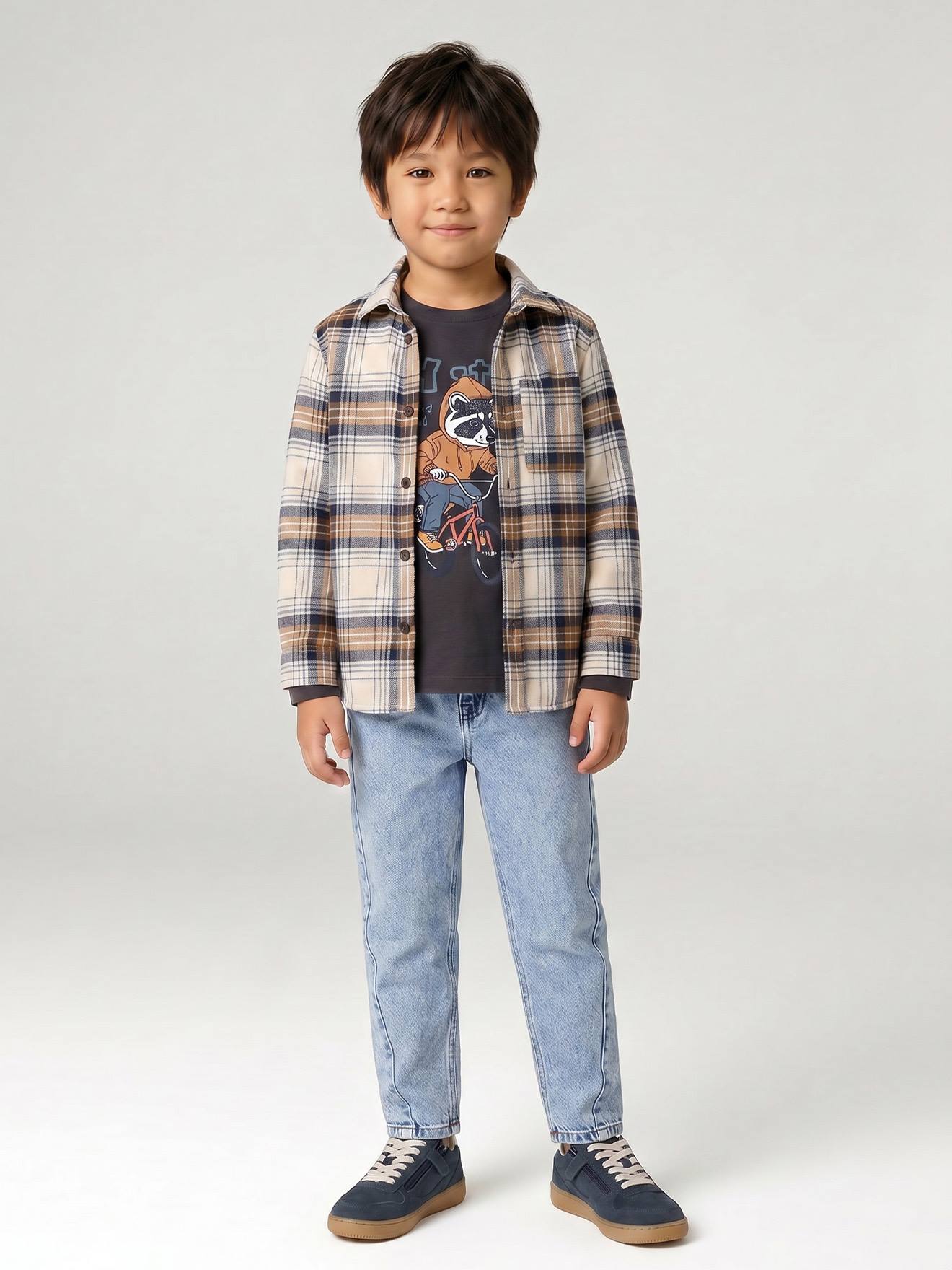 Jongensshirt met lange mouwen leigrijs