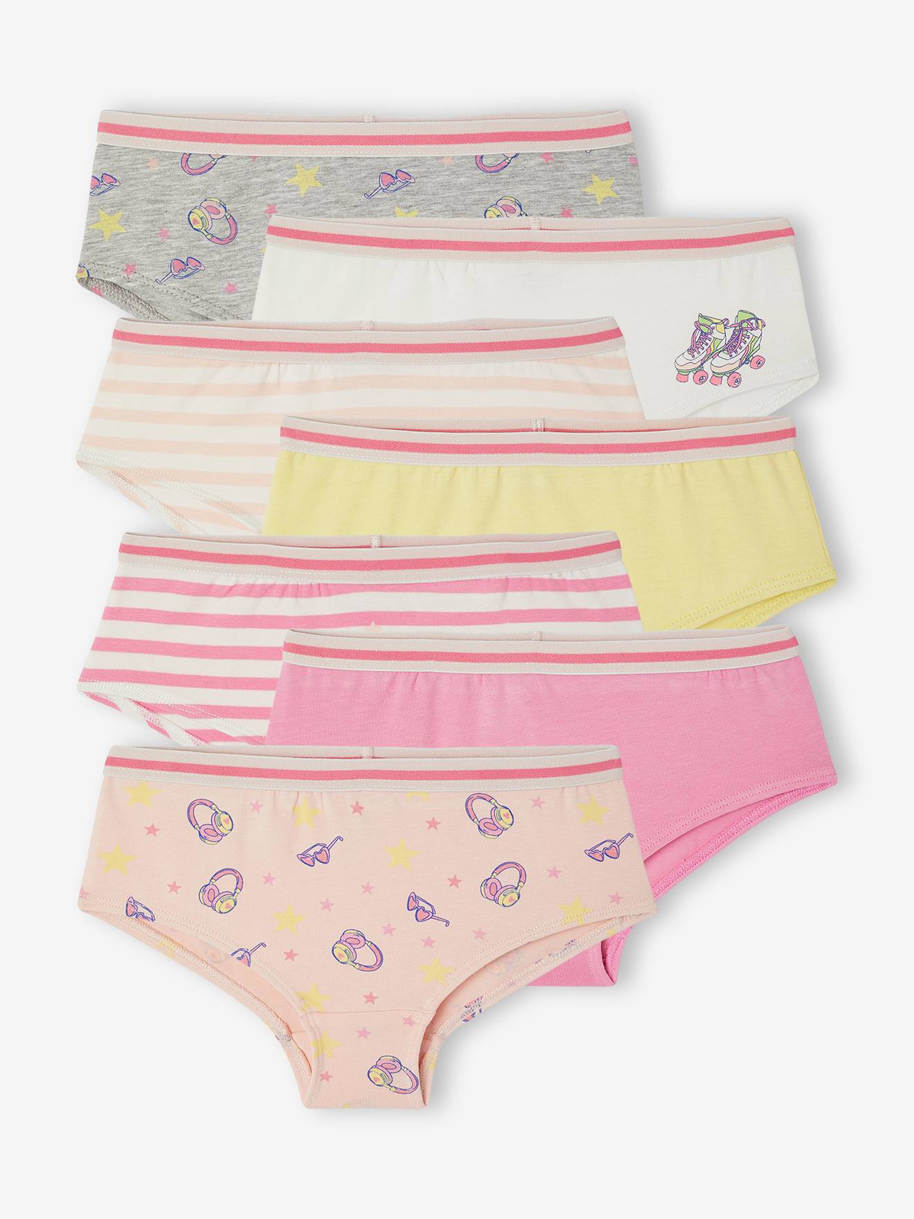 Set van 7 meisjesshorties ecru