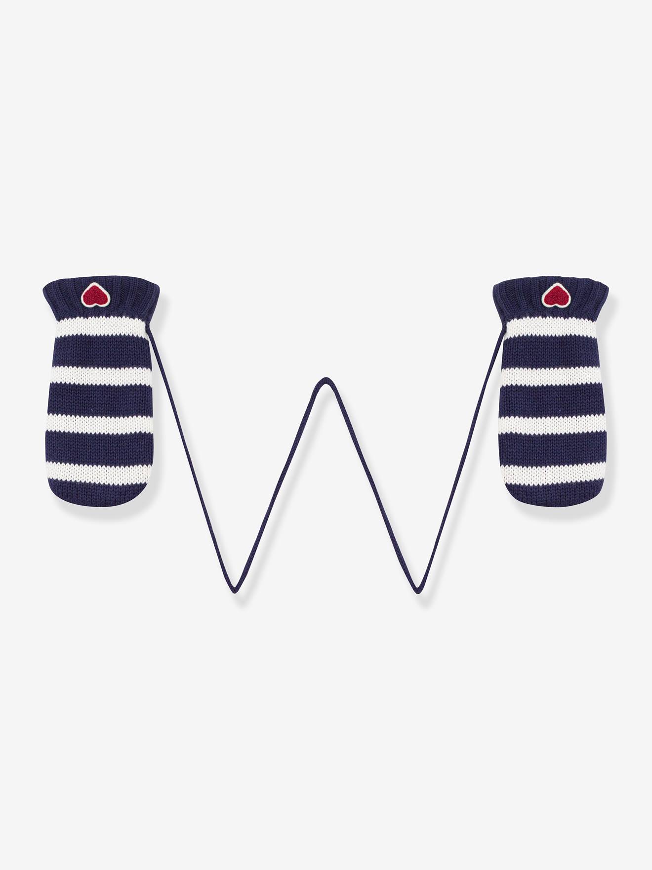 Gestreepte wanten PETIT BATEAU marineblauw