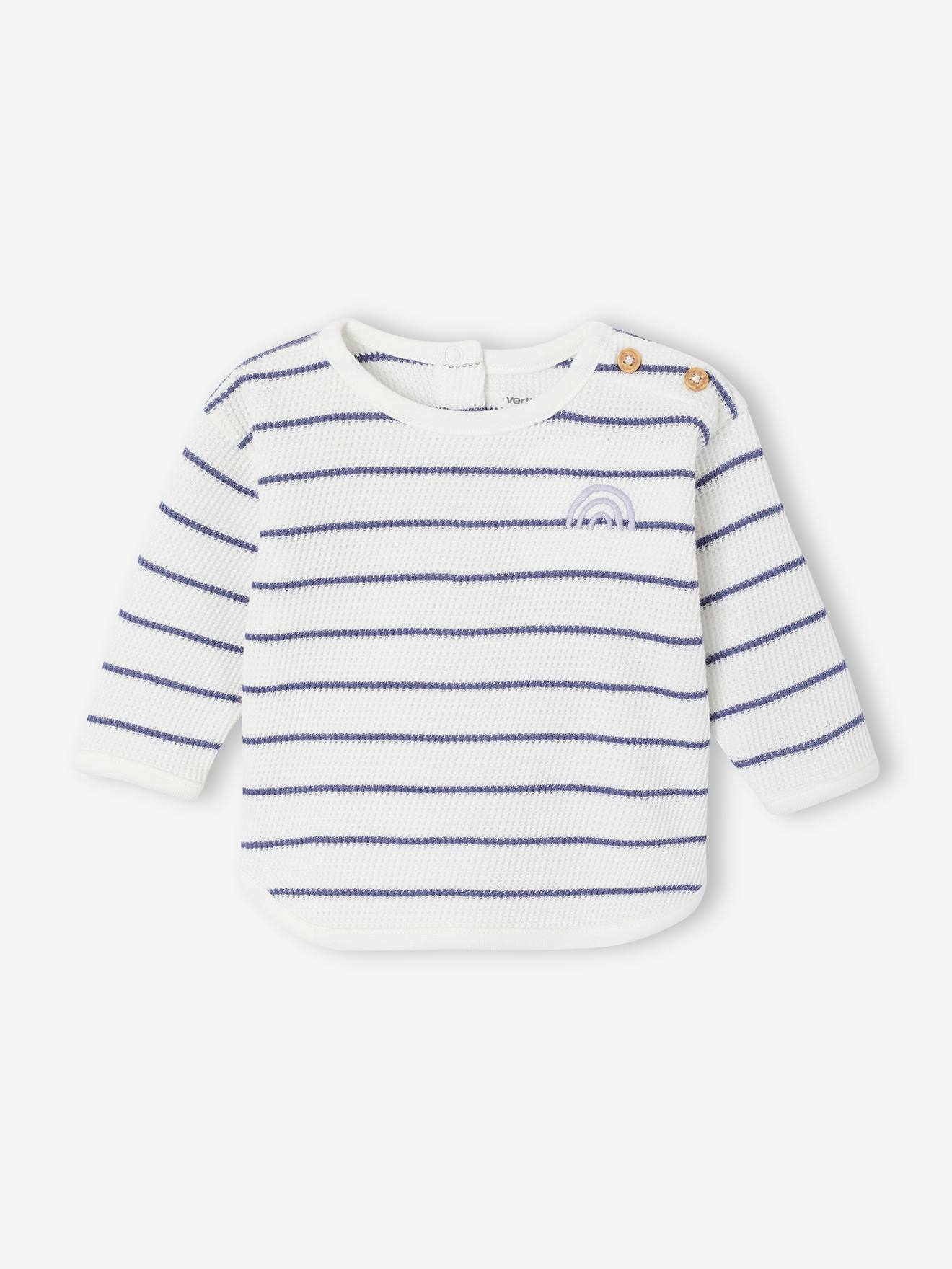 Newborn T-shirt met lange mouwen ecru