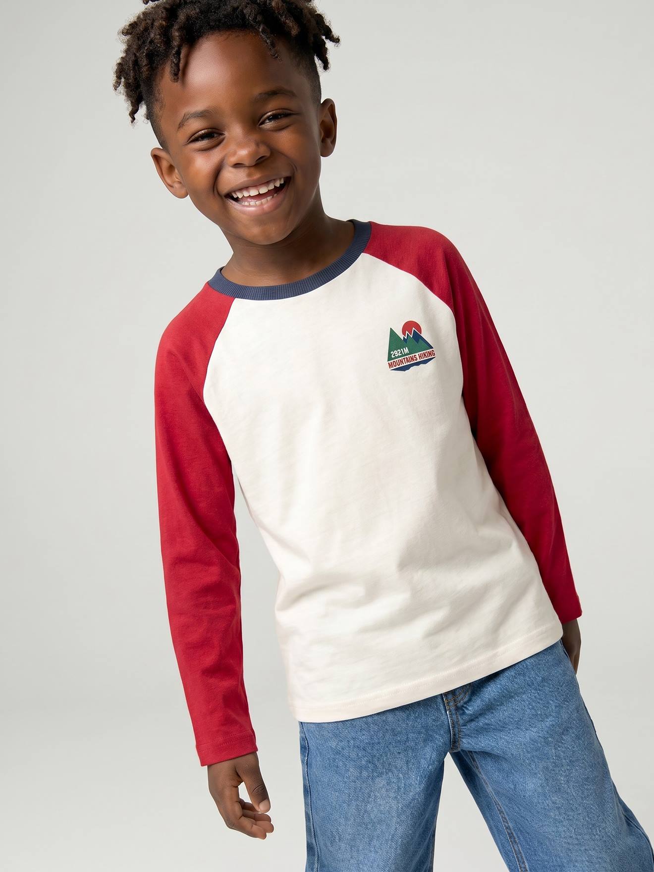 Jongensshirt met lange mouwen bordeauxrood