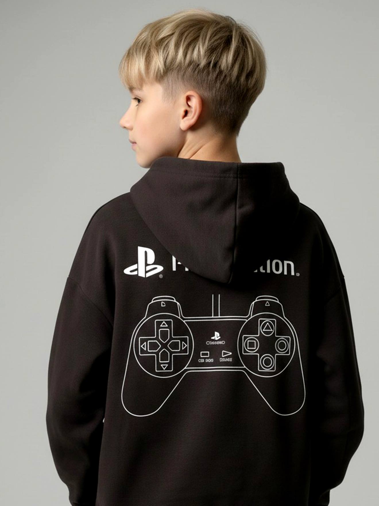 PlayStation hoodie voor jongens antraciet