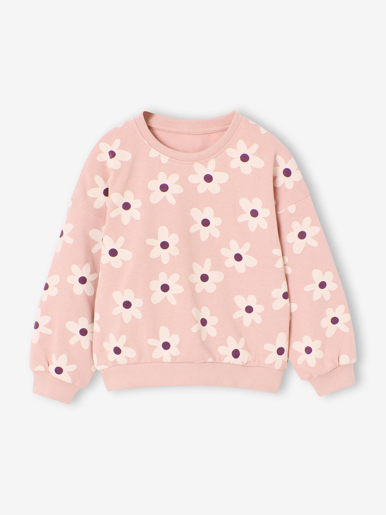 Meisjessweater met ronde hals lichtroze