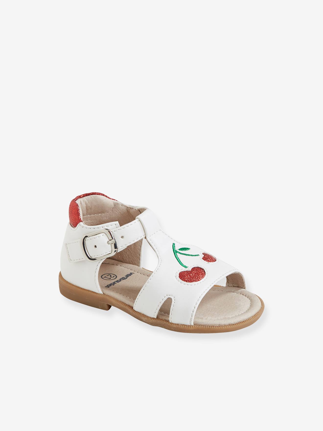 Sandalen babymeisje met geborduurde applicaties wit