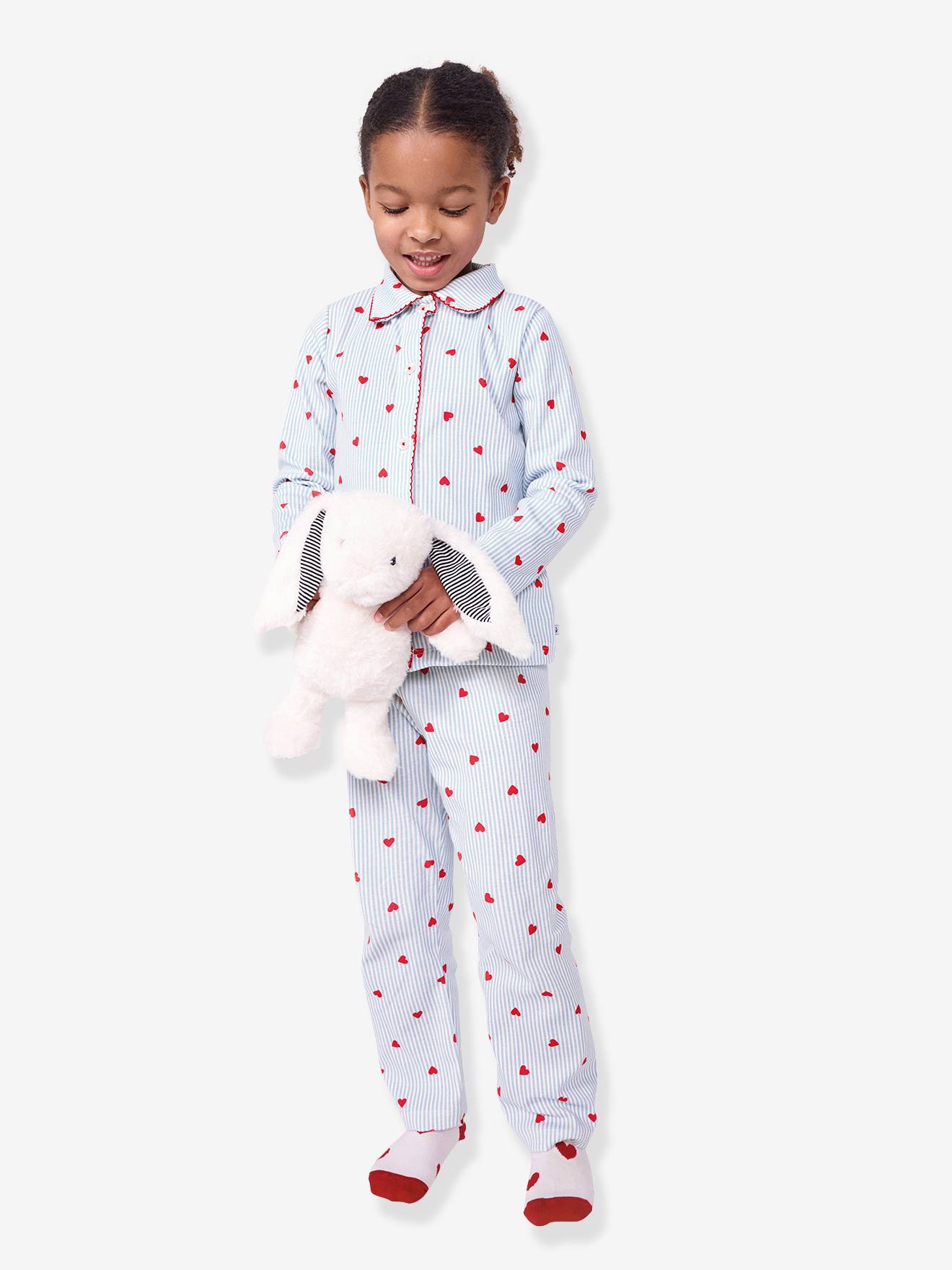 Pyjama met knoopsluiting voor kinderen lichtblauw