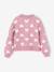 Jacquard vest met hartjes meisjes goudbeige+lila+oudroze - vertbaudet enfant 