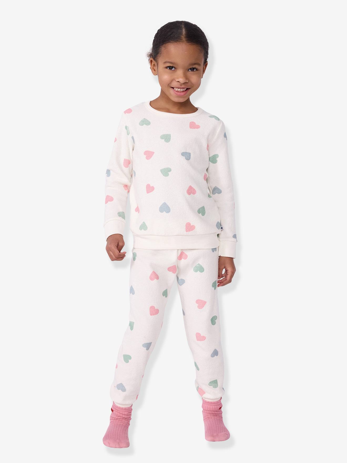 Kinderpyjama met hartjes wit