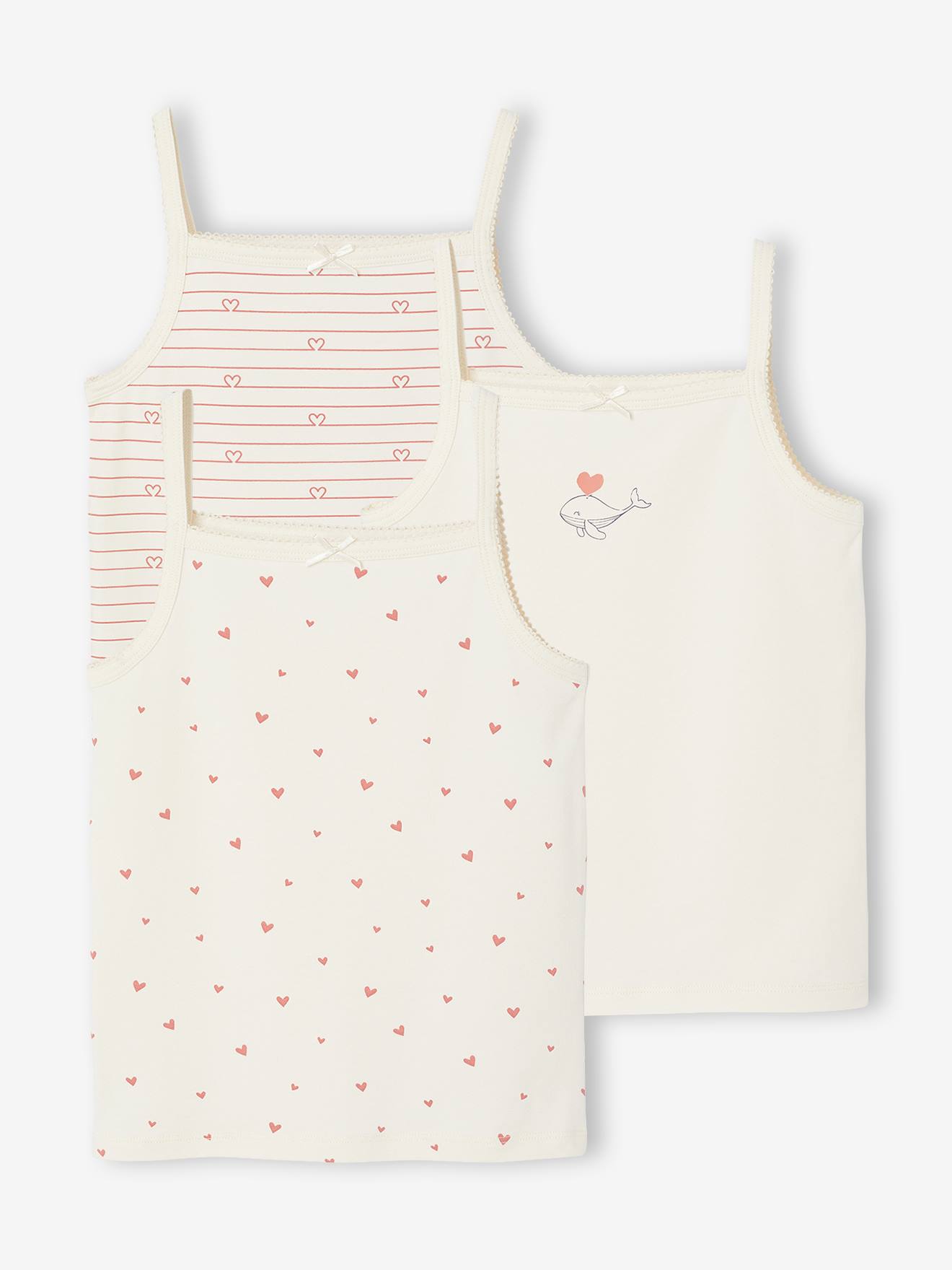 Set van 3 meisjeshemdjes beige