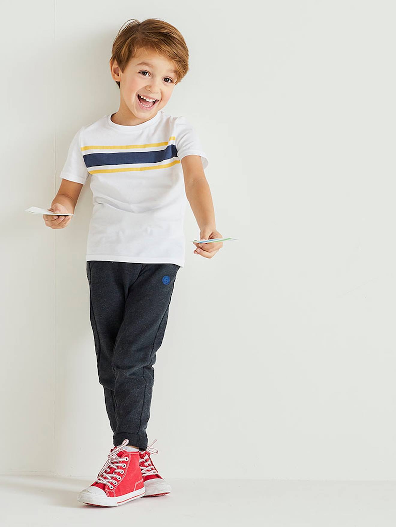Fleece sportbroek voor jongens - gechineerd zwart, Jongens