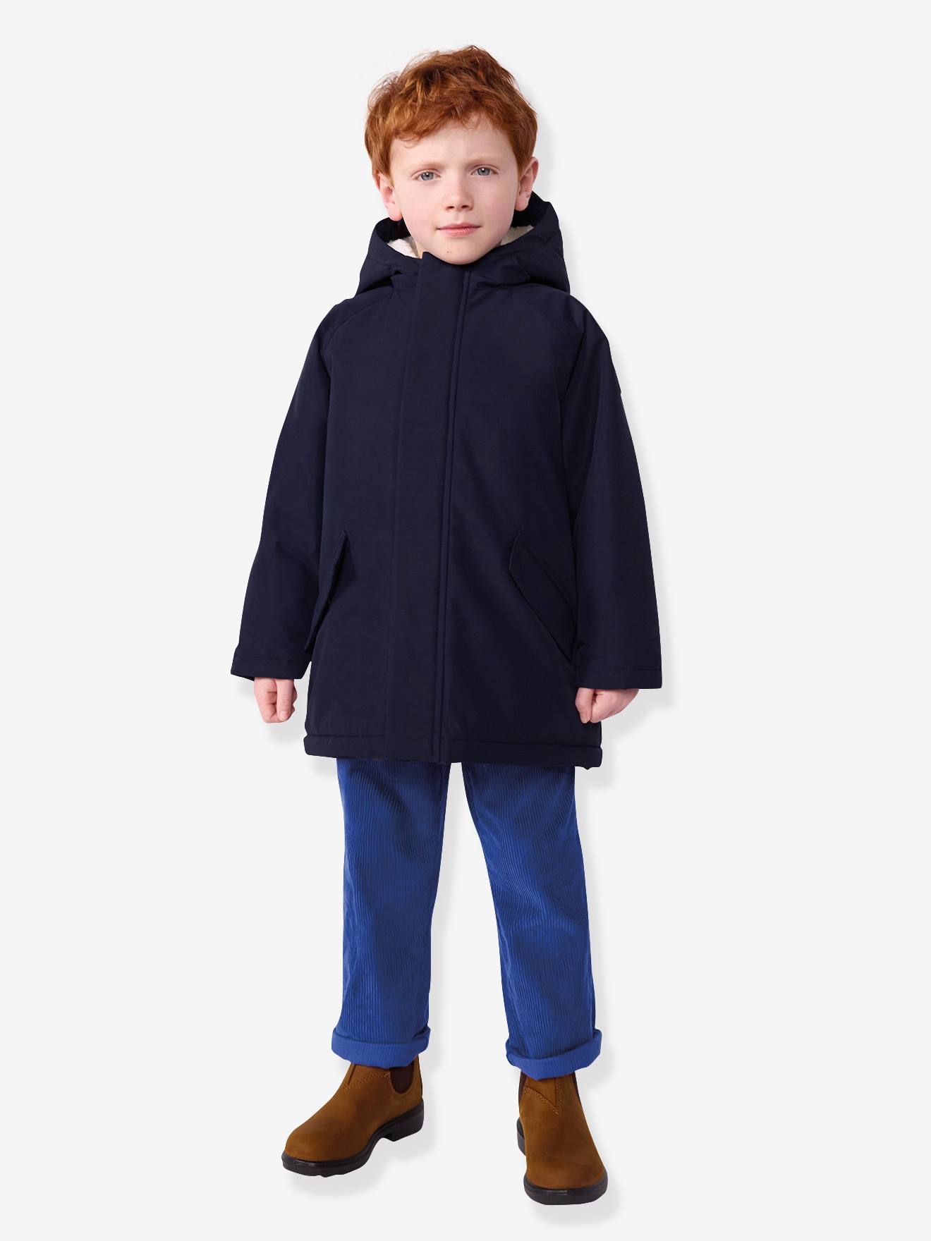 Halflange kinderparka PB marineblauw