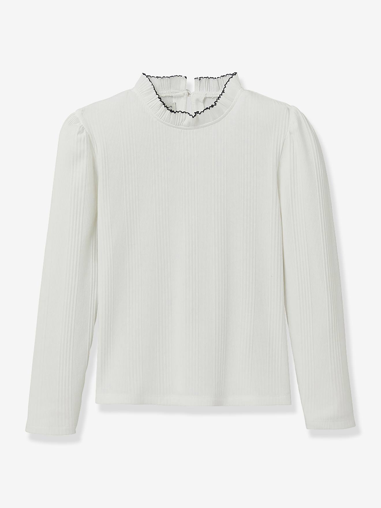 CYRILLUS ribshirt met ruches ecru