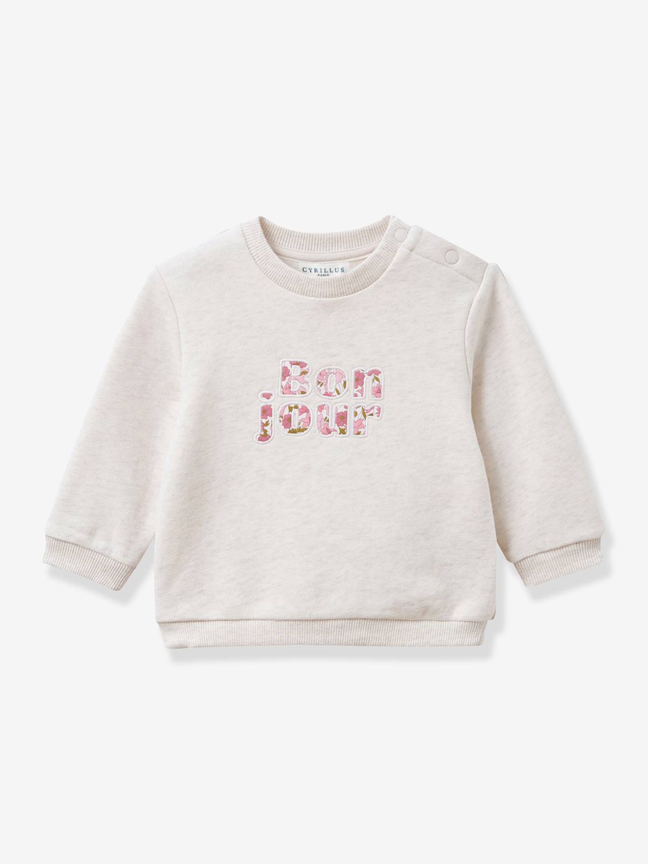 Babysweater Bon jour rozen
