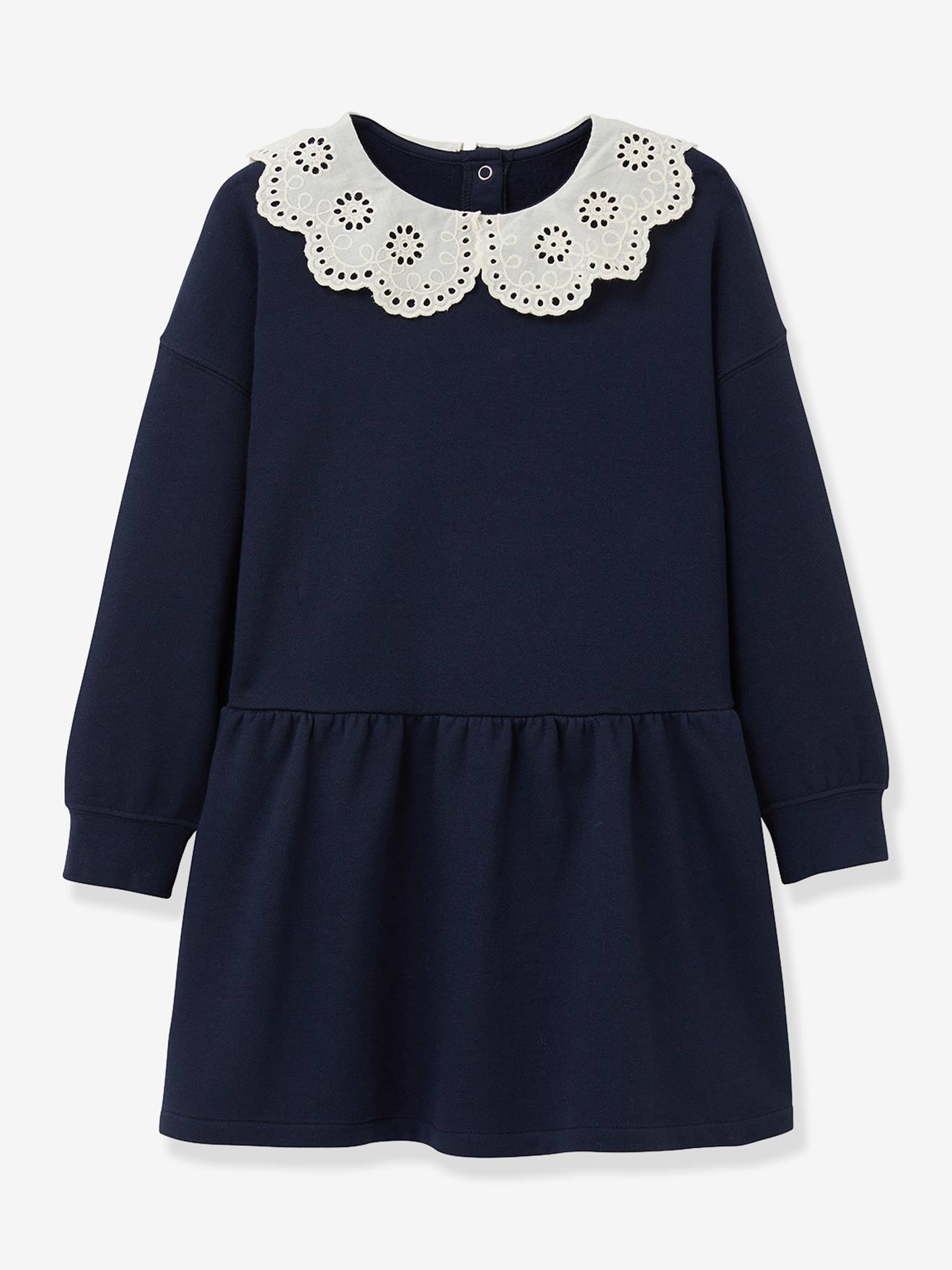 Jurk met XL-kraag CYRILLUS marineblauw