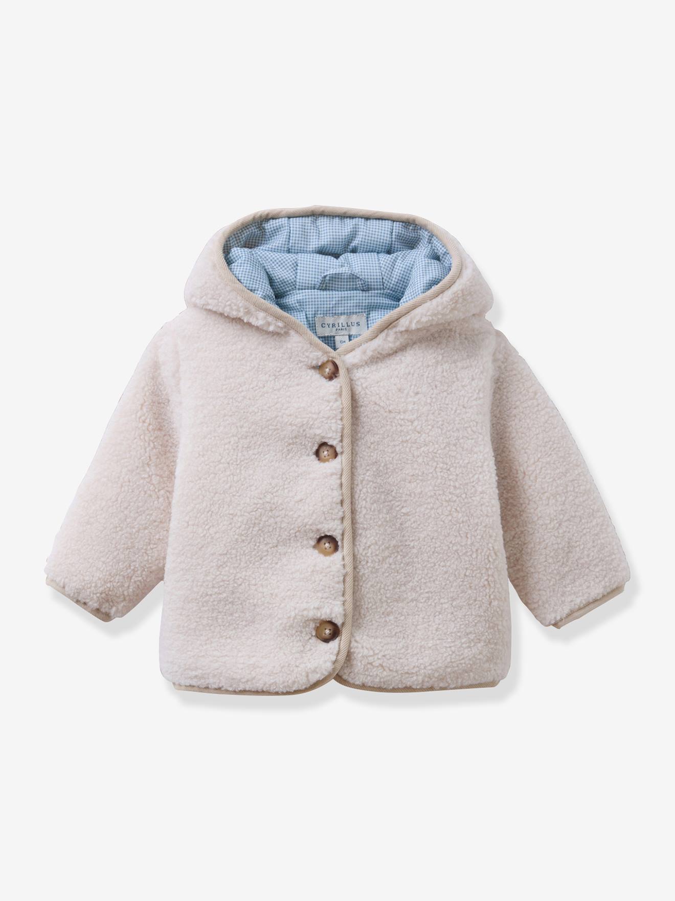 Sherpa babycape met capuchon ecru