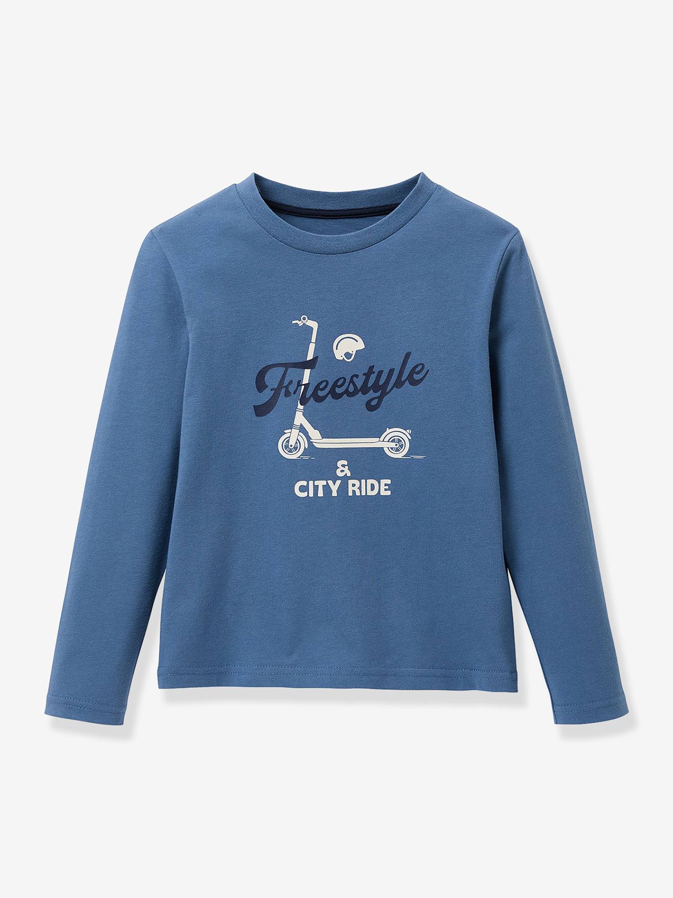 T-shirt met print CYRILLUS grijsblauw