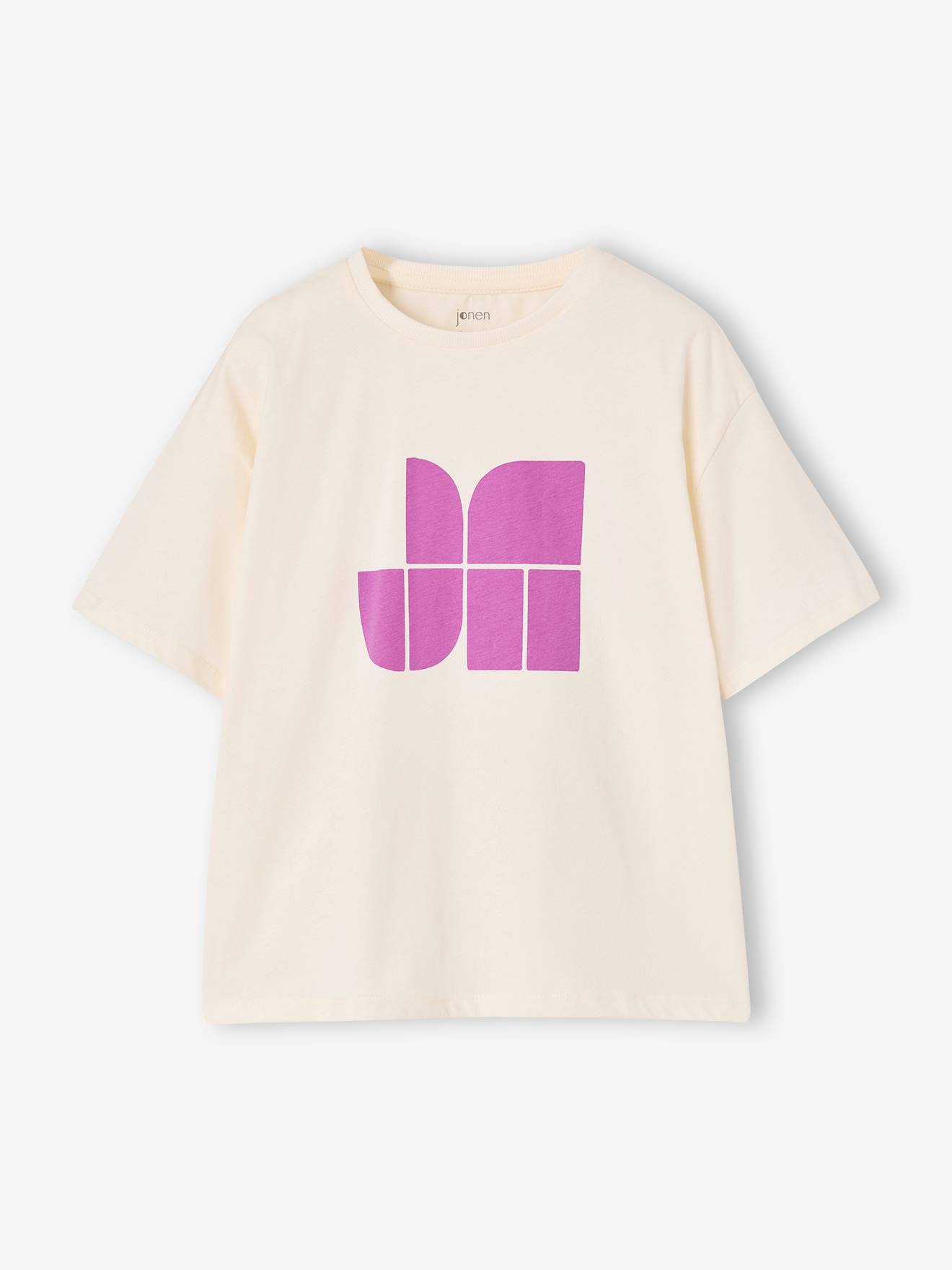 T-shirt met korte mouwen voor meisjes ecru