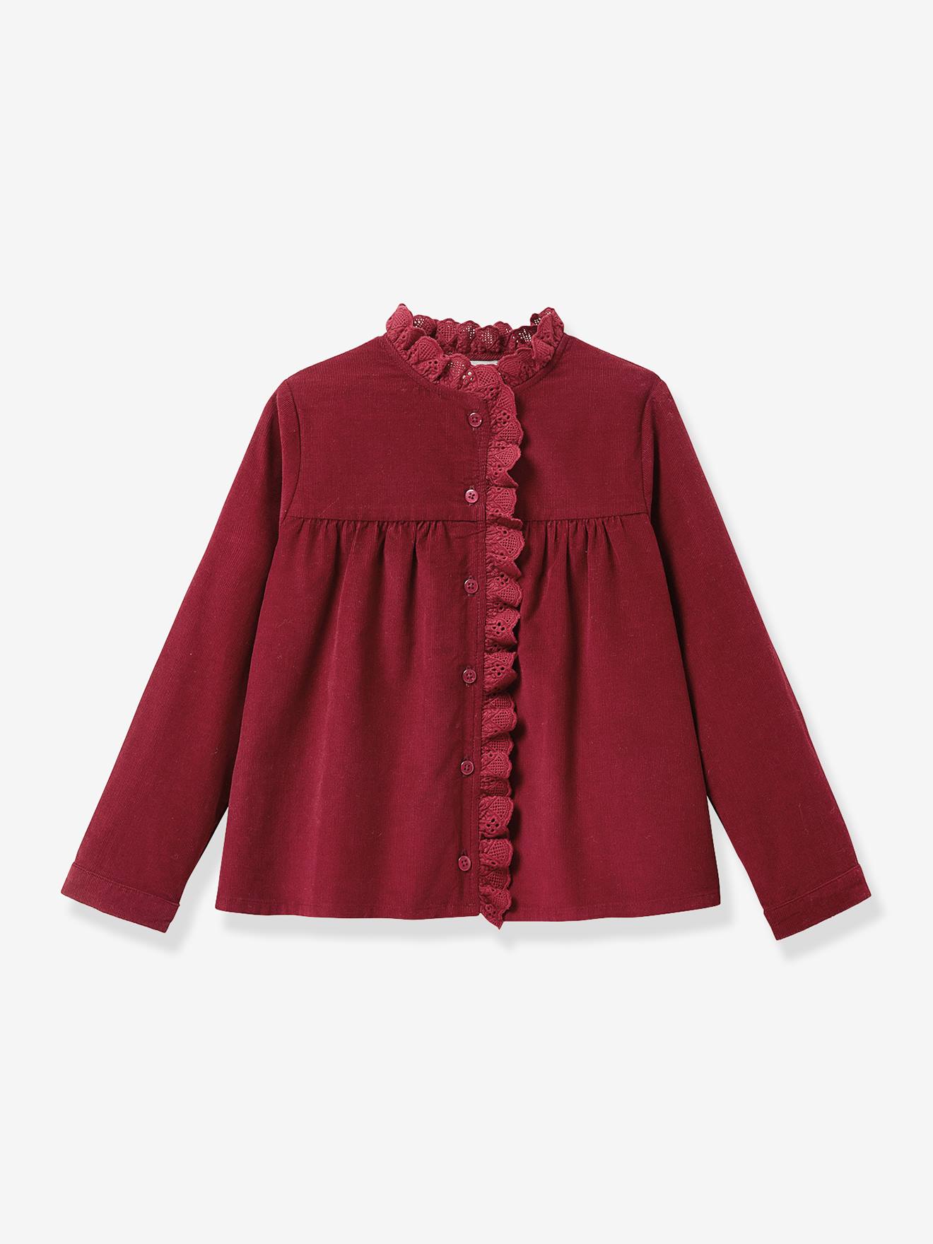 Fluwelen blouse CYRILLUS rood