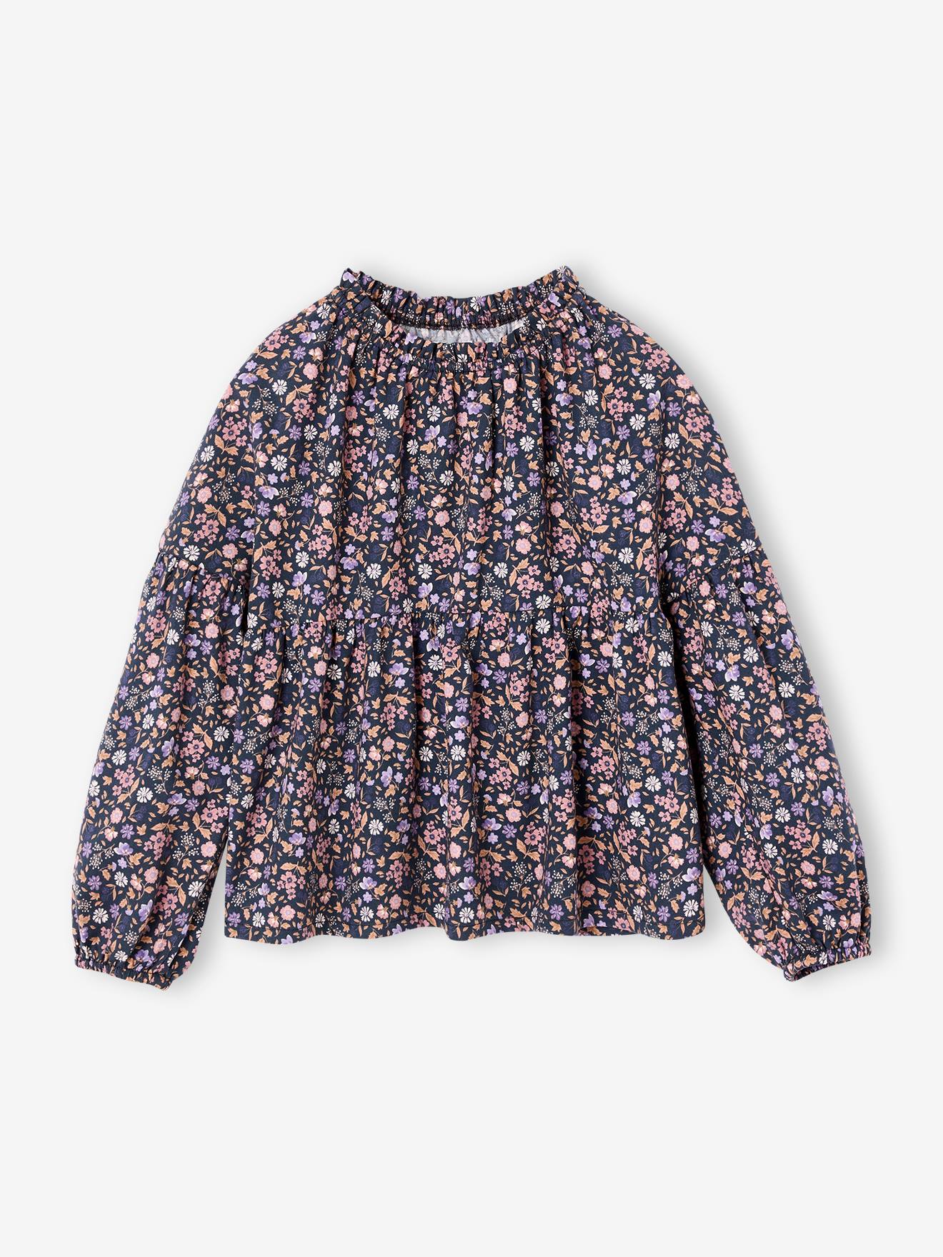 Blouse met print antraciet