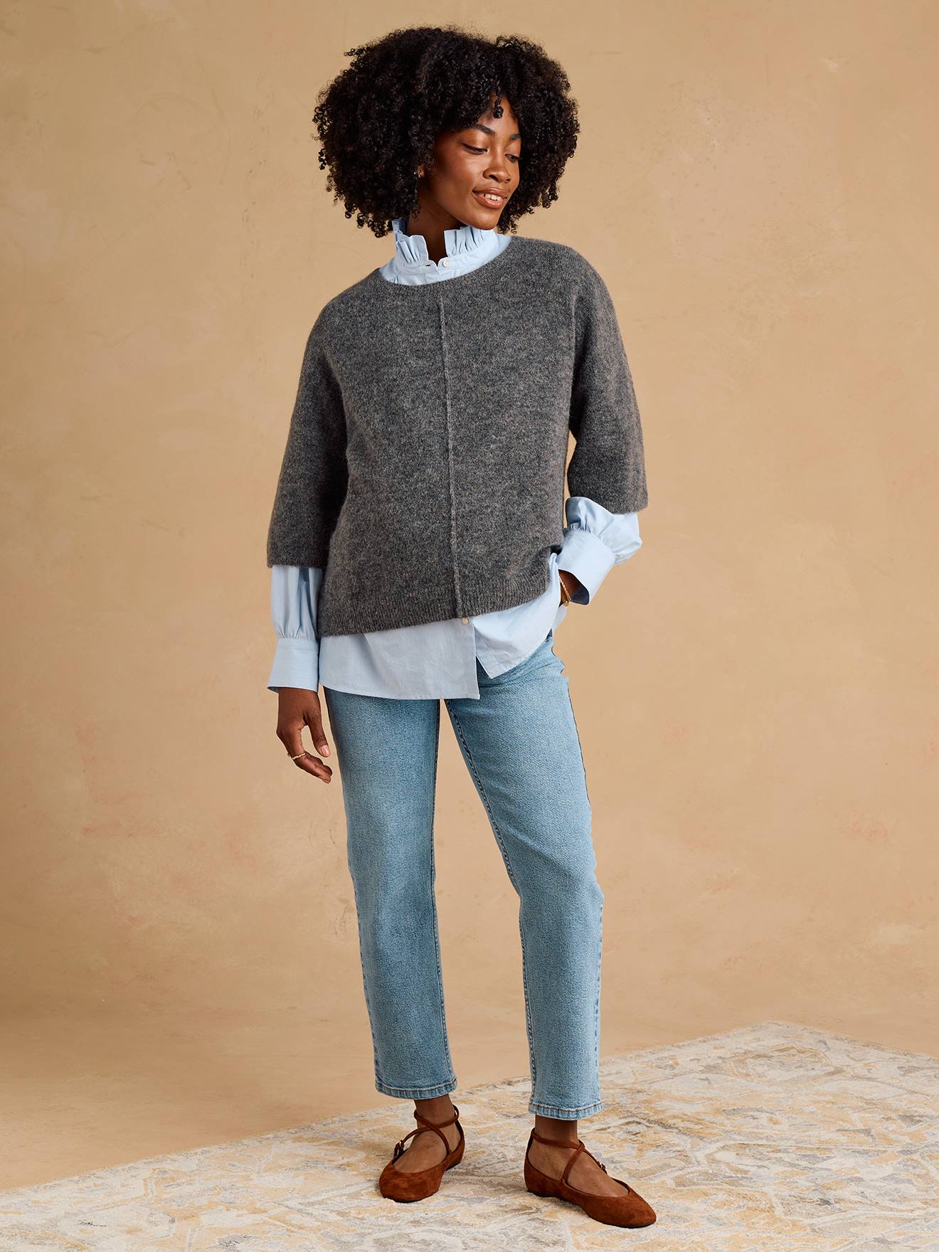 Zwangerschapsjeans mom fit stone