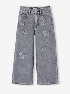 Meisje-Wijde jeans voor meisjes met sterren