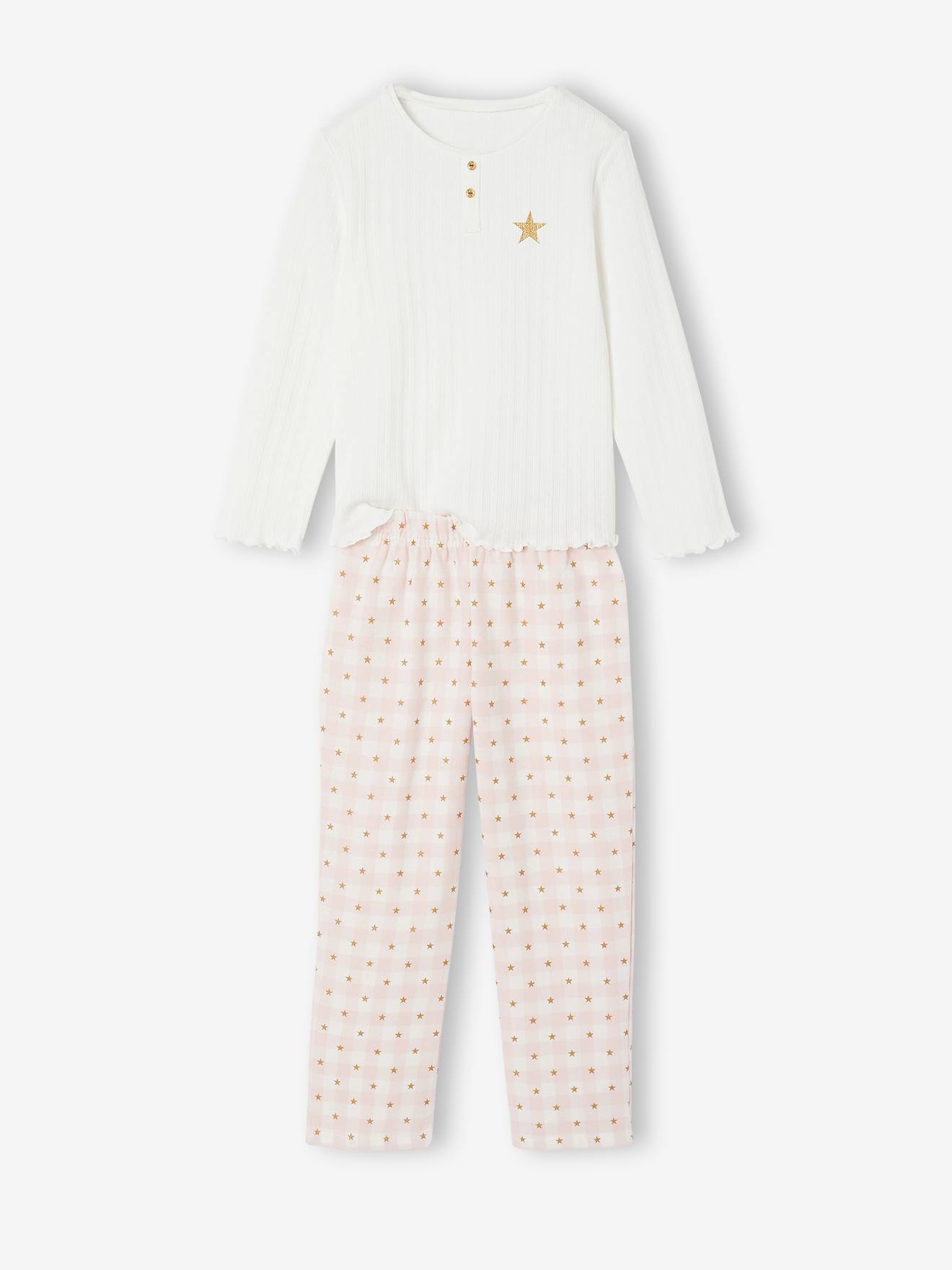 Meisjespyjama met broek lichtroze