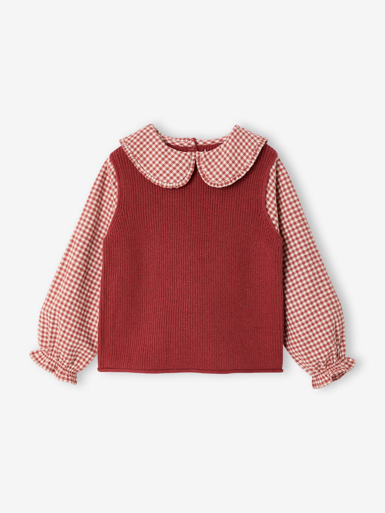 2-in-1 trui voor meisjes terracottategel