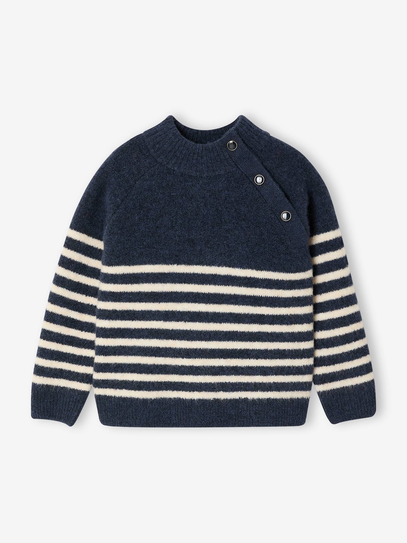 Meisjestrui met strepen marineblauw