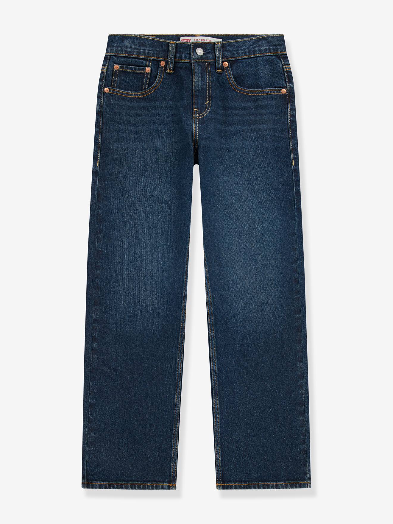 Levi's 555 relaxed straight jeans ongewassen denim