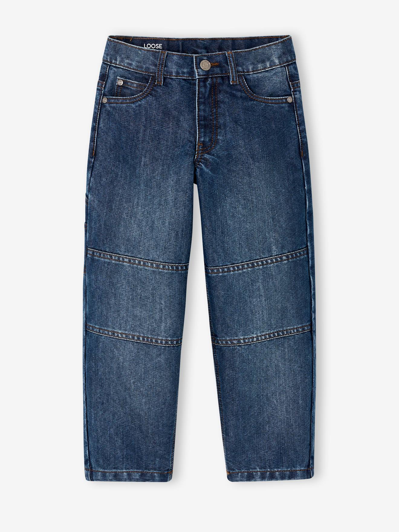 Cargojeans voor jongens ongewassen denim