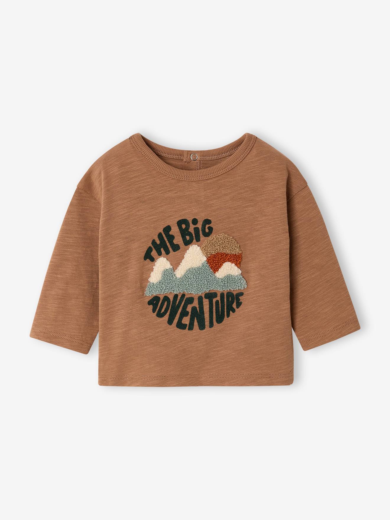 Babyjongensshirt met lange mouwen karamel