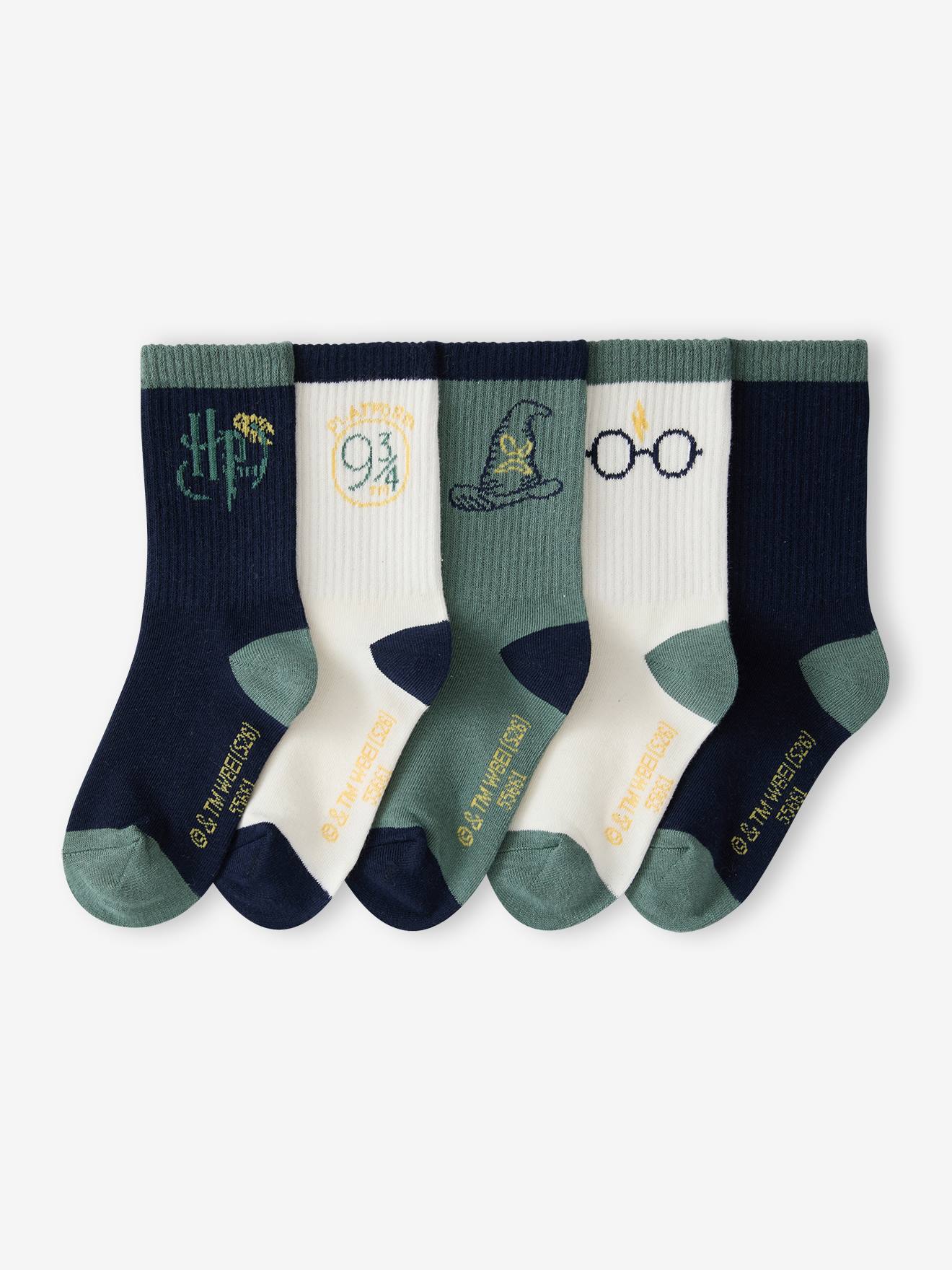 Set van 5 jongenssokken HARRY POTTER smaragdgroen