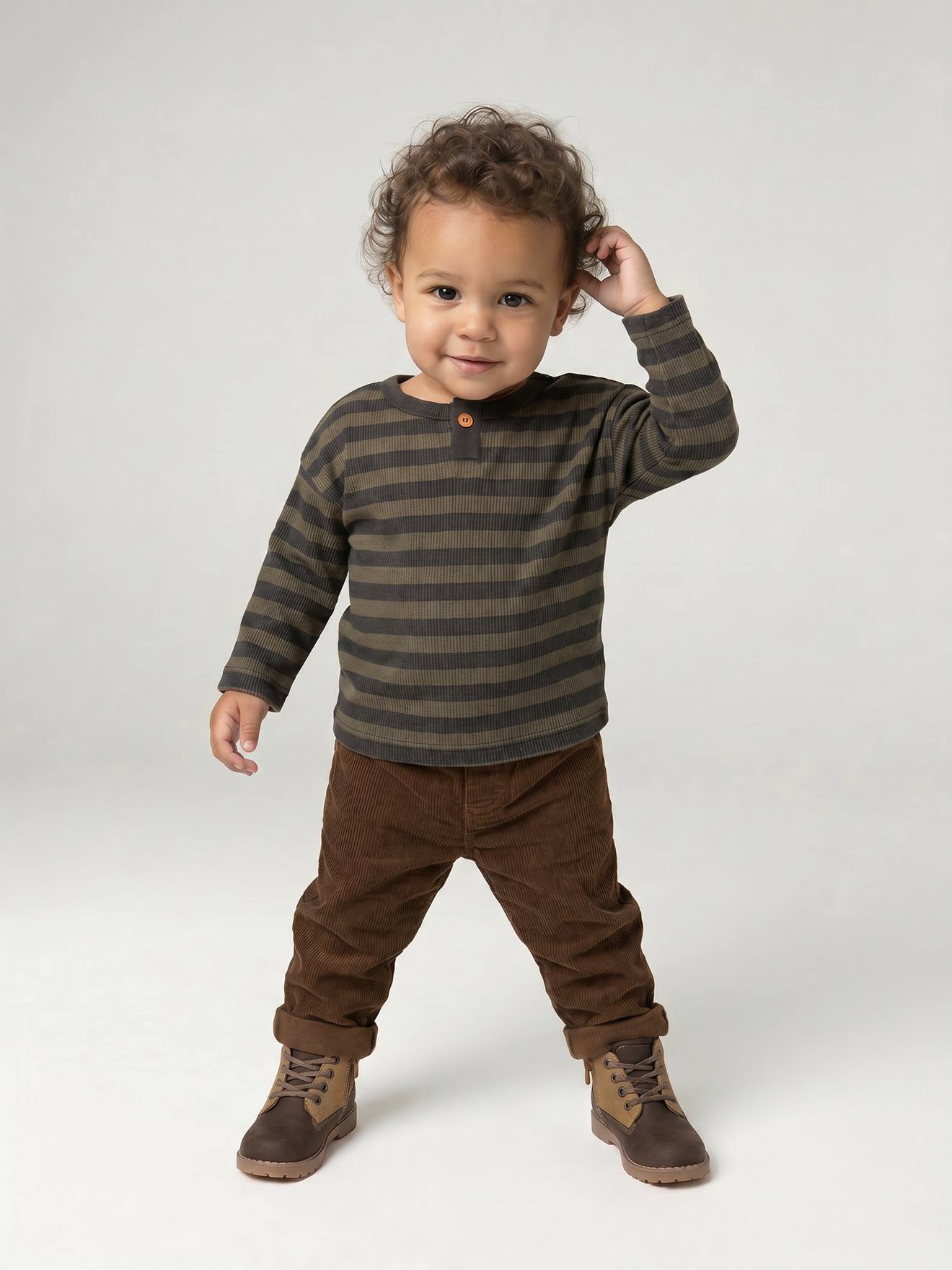 Corduroy babybroek bruin