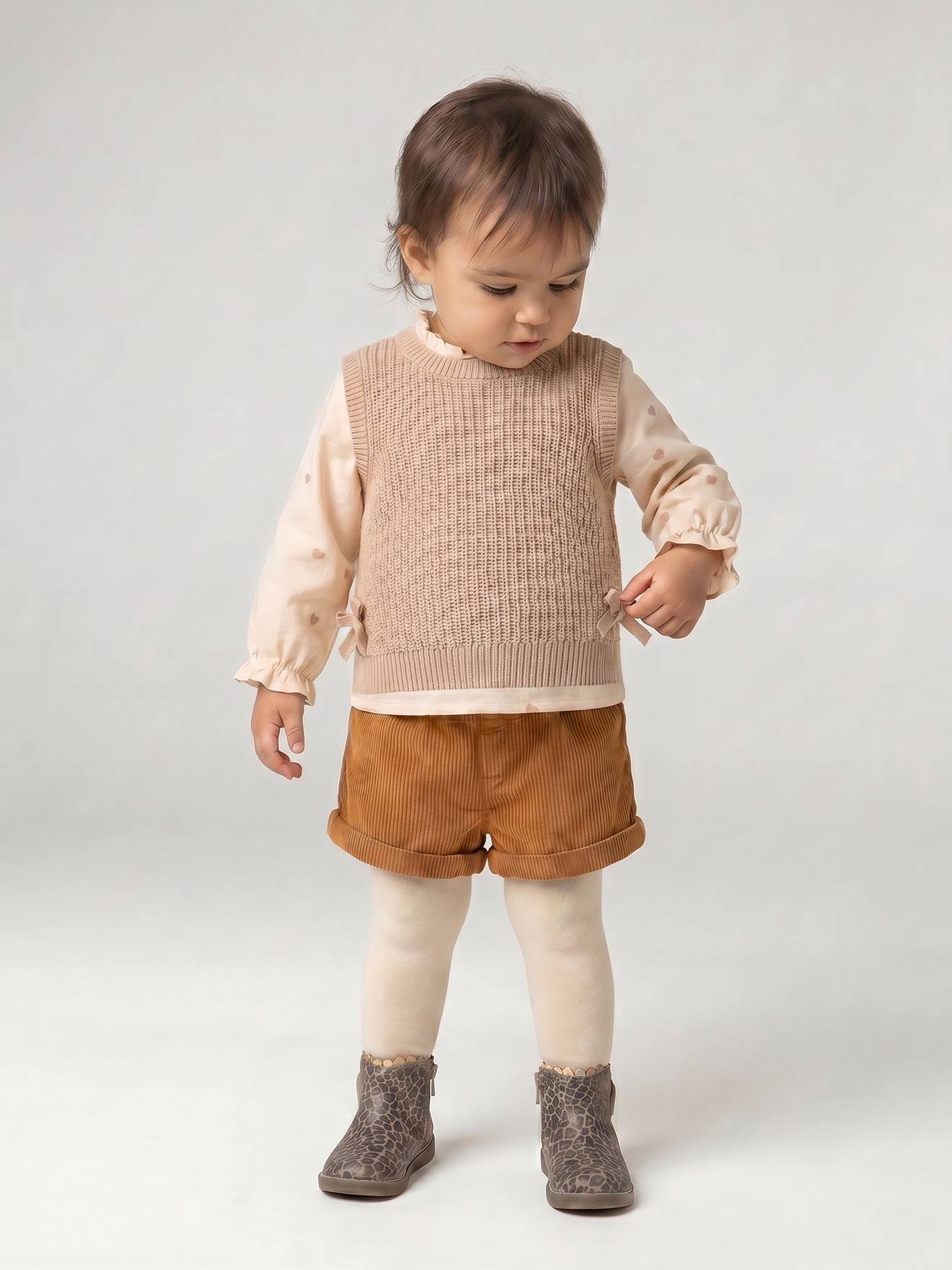 4-delige babyset meisje karamel